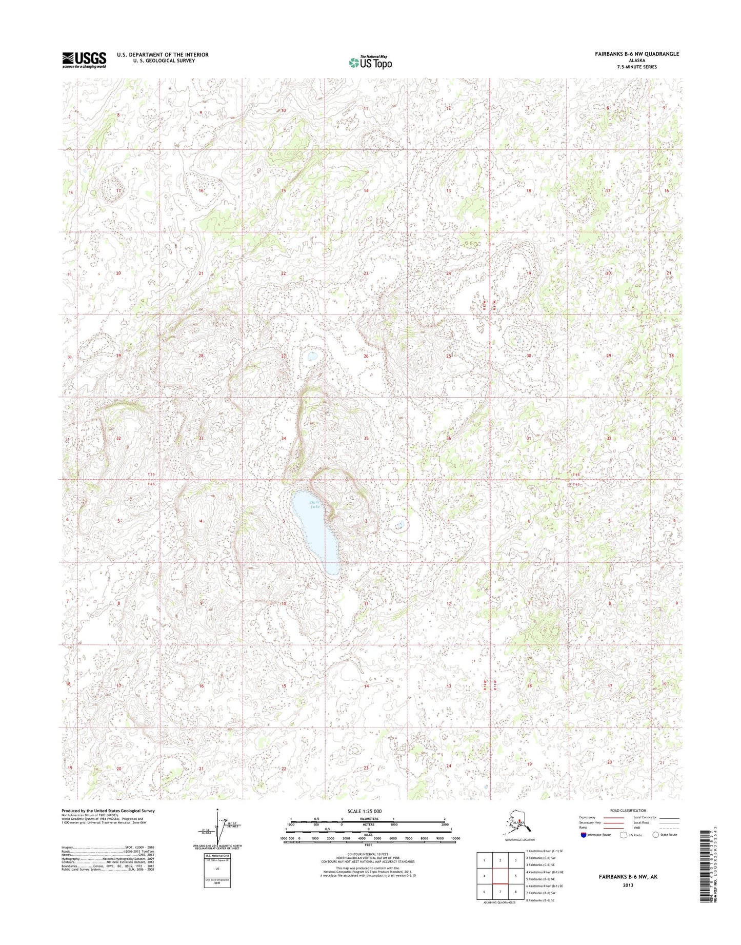 Fairbanks B-6 NW Alaska US Topo Map Image