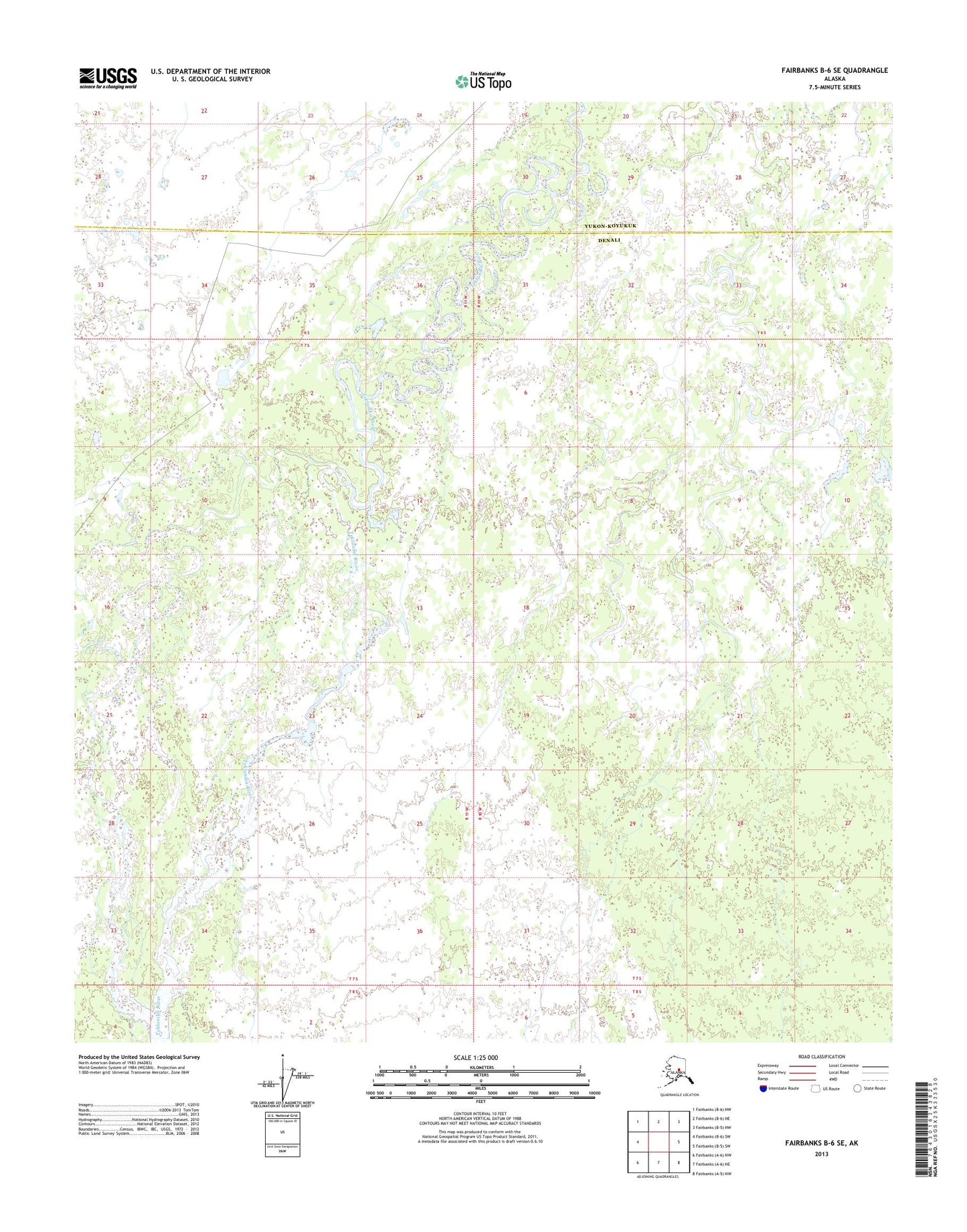 Fairbanks B-6 SE Alaska US Topo Map Image