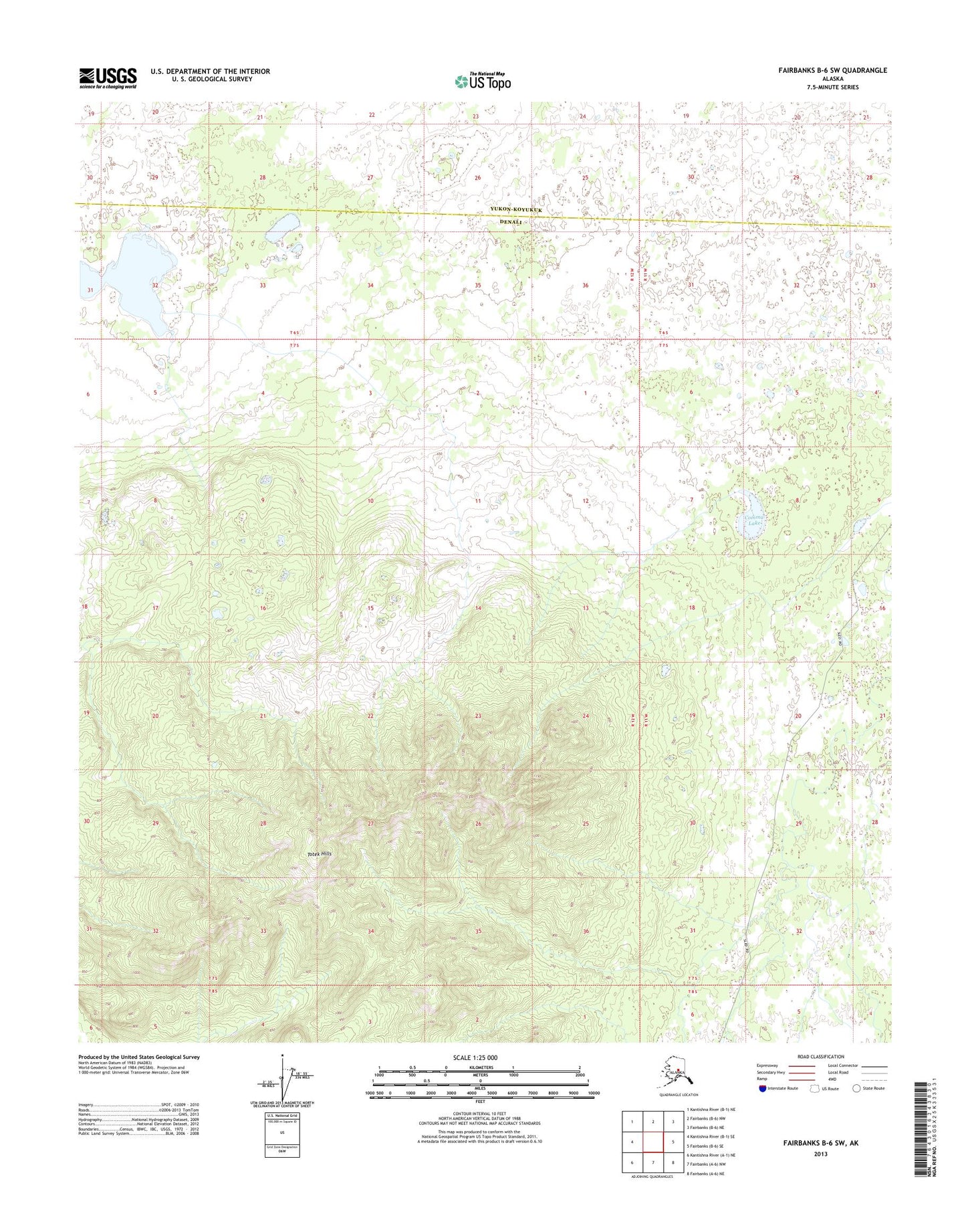 Fairbanks B-6 SW Alaska US Topo Map Image