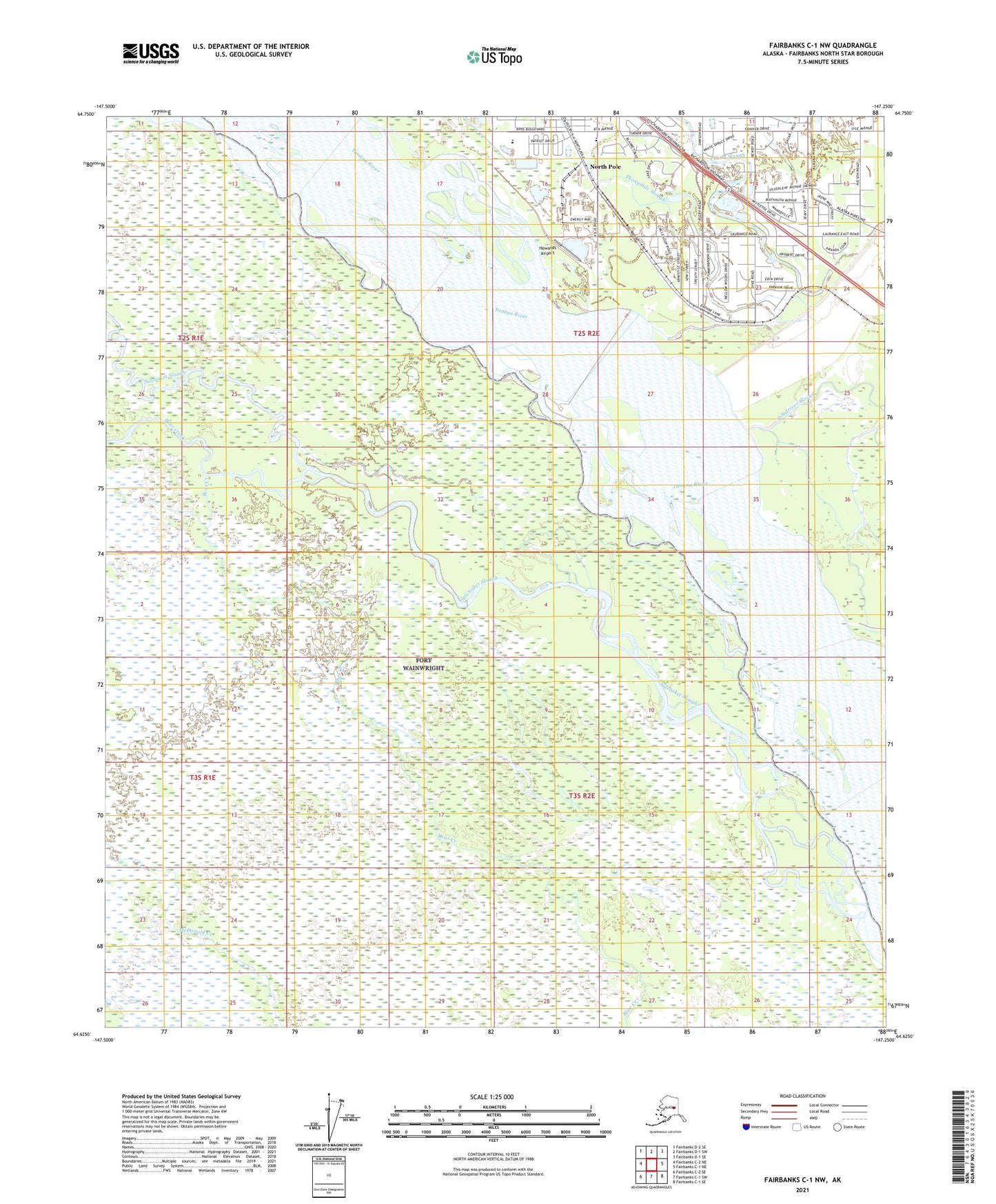 Fairbanks C-1 NW Alaska US Topo Map Image