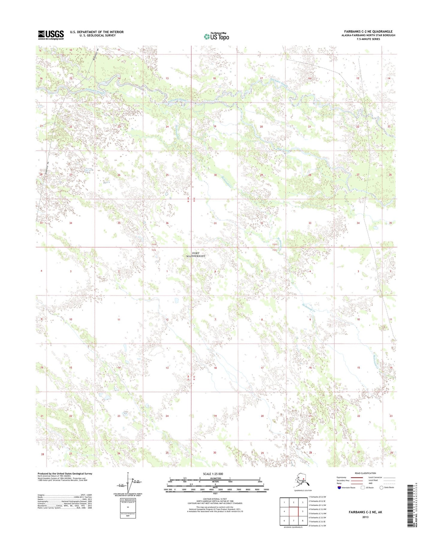Fairbanks C-2 NE Alaska US Topo Map Image