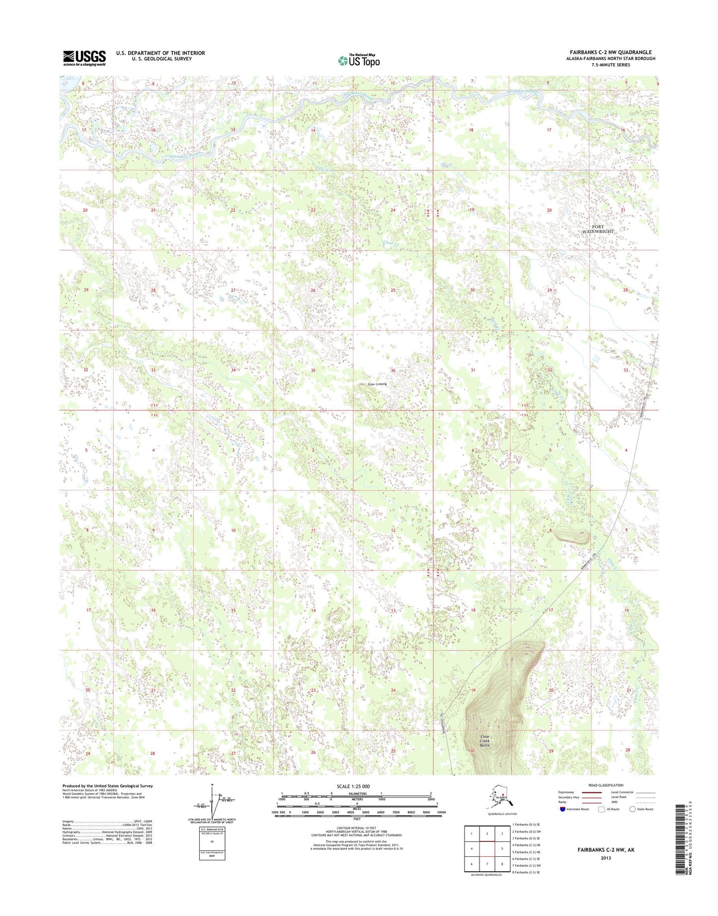 Fairbanks C-2 NW Alaska US Topo Map Image