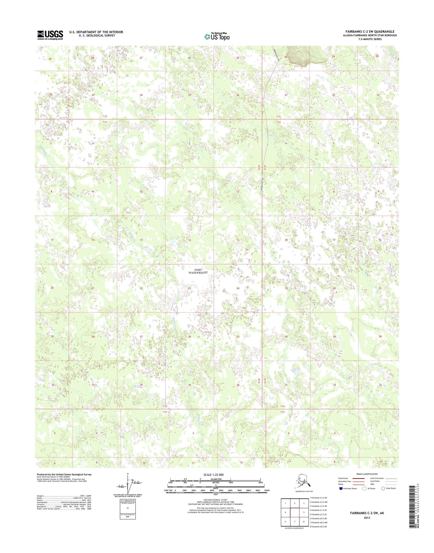 Fairbanks C-2 SW Alaska US Topo Map Image