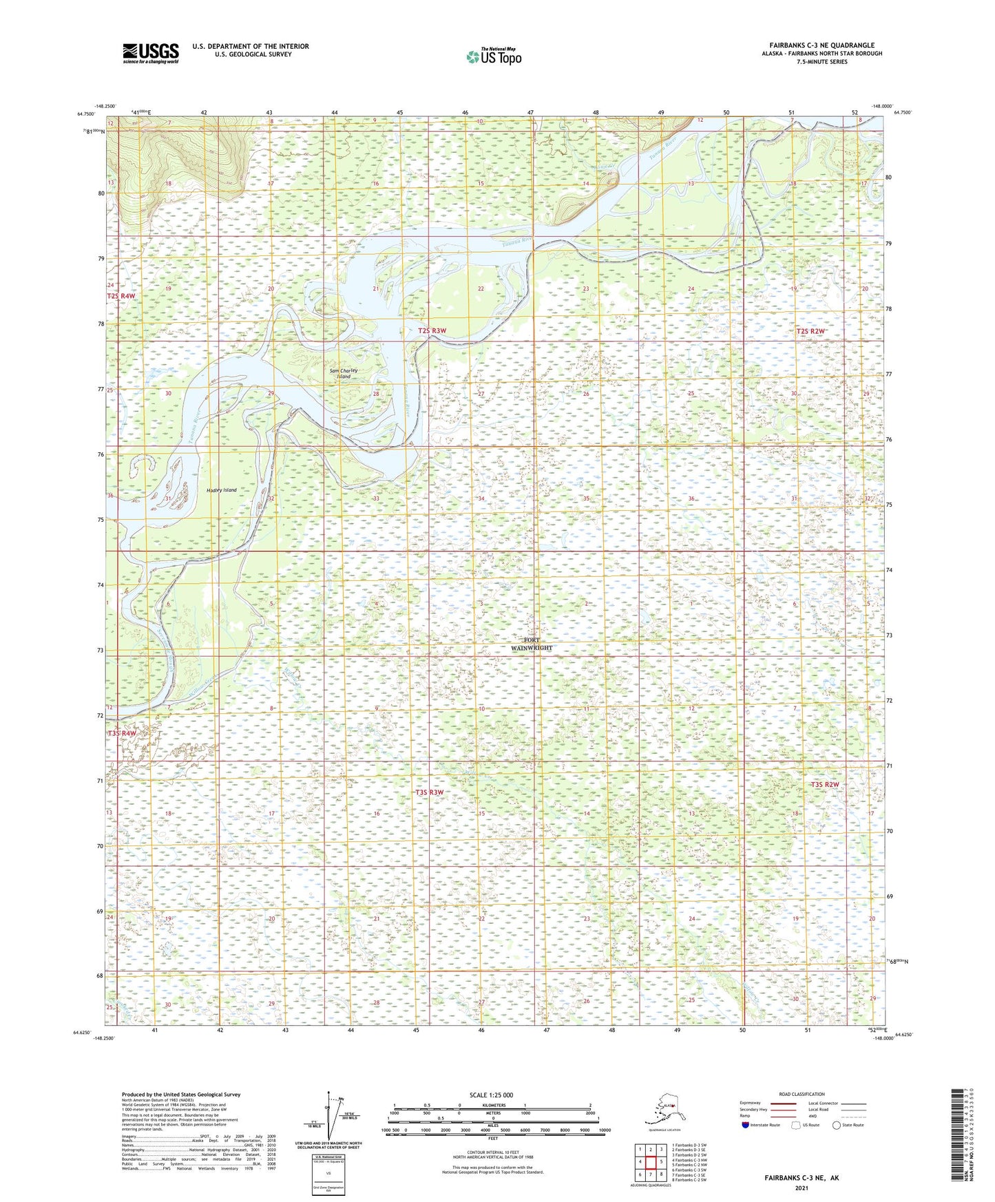 Fairbanks C-3 NE Alaska US Topo Map Image