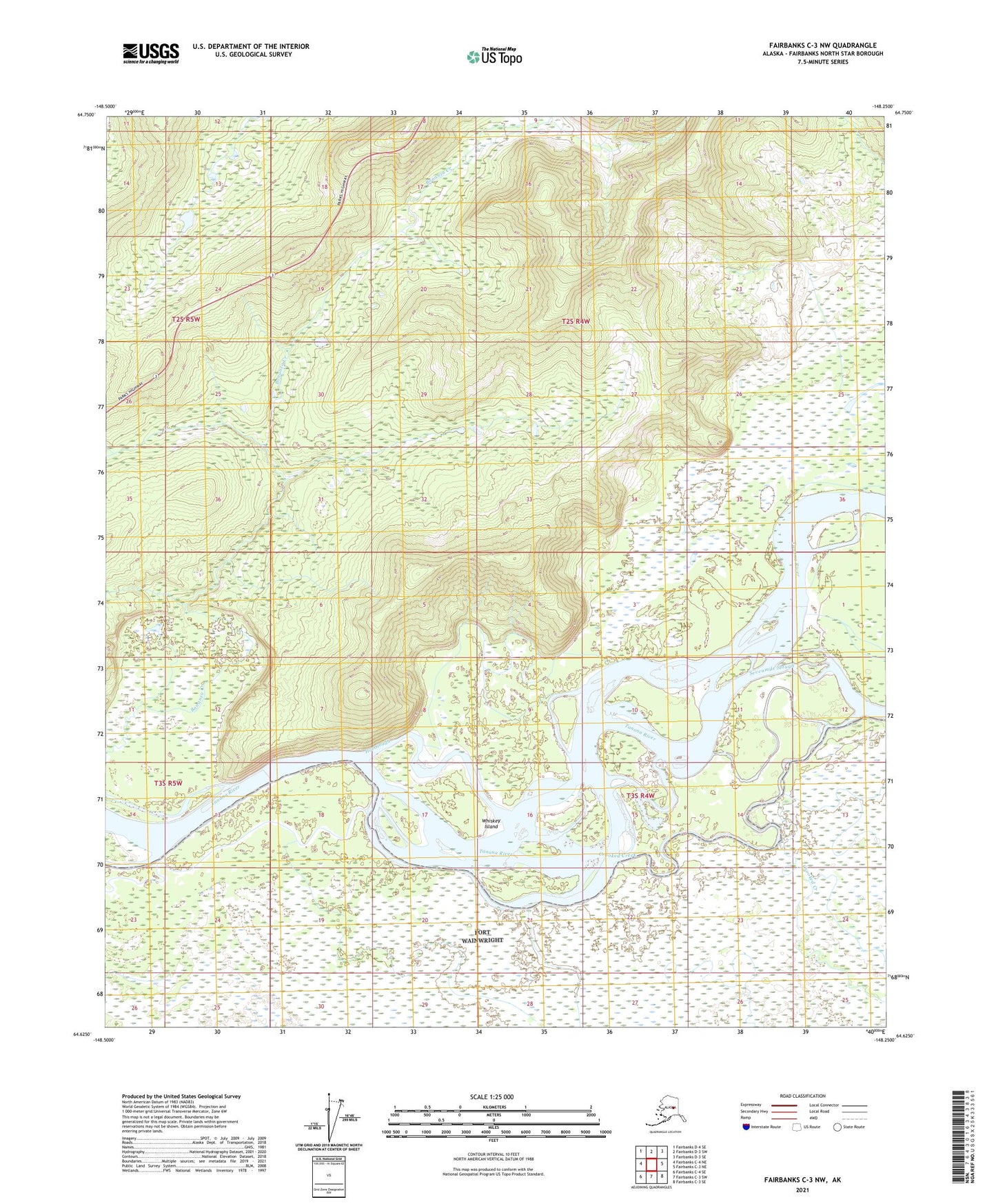 Fairbanks C-3 NW Alaska US Topo Map Image