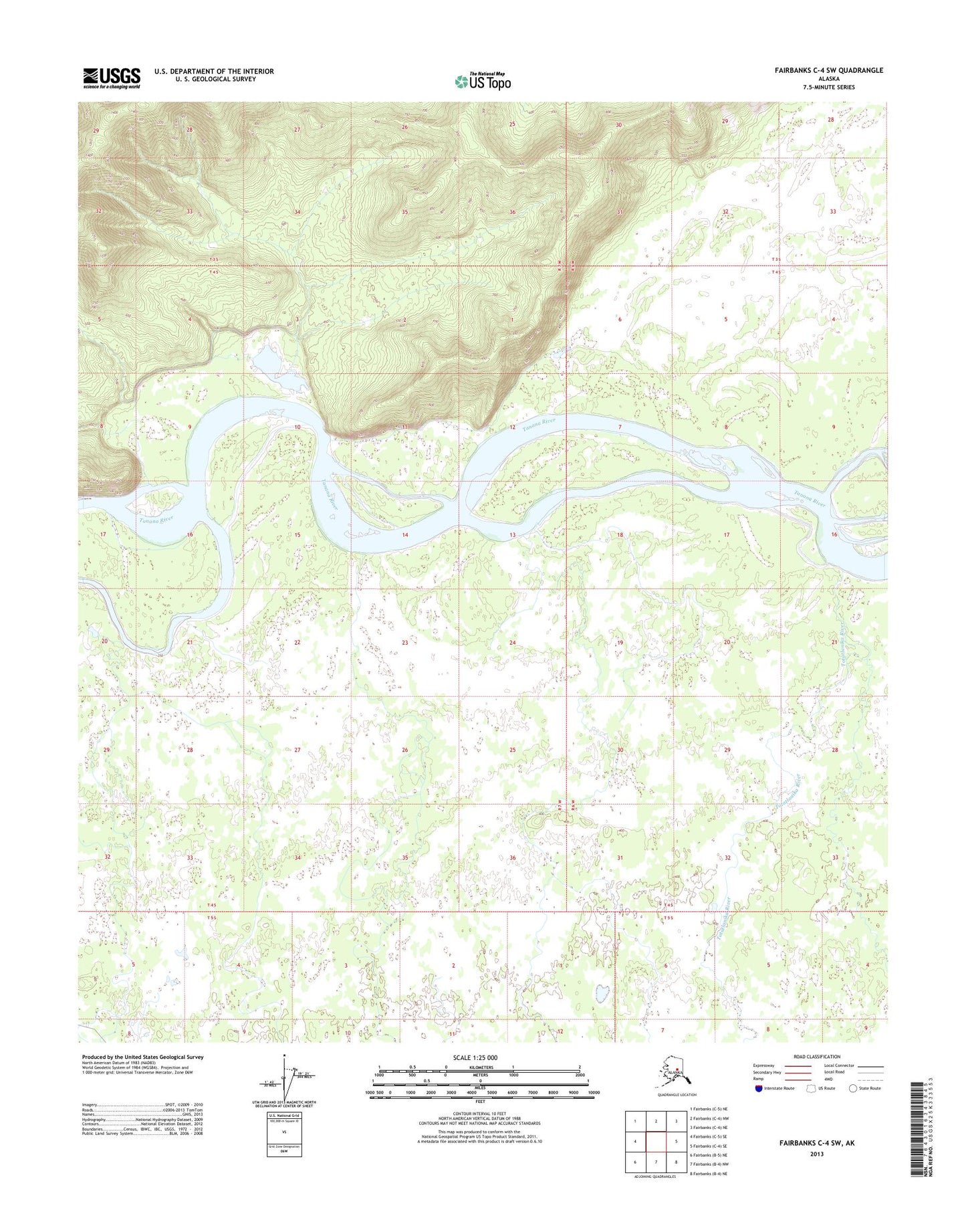 Fairbanks C-4 SW Alaska US Topo Map Image