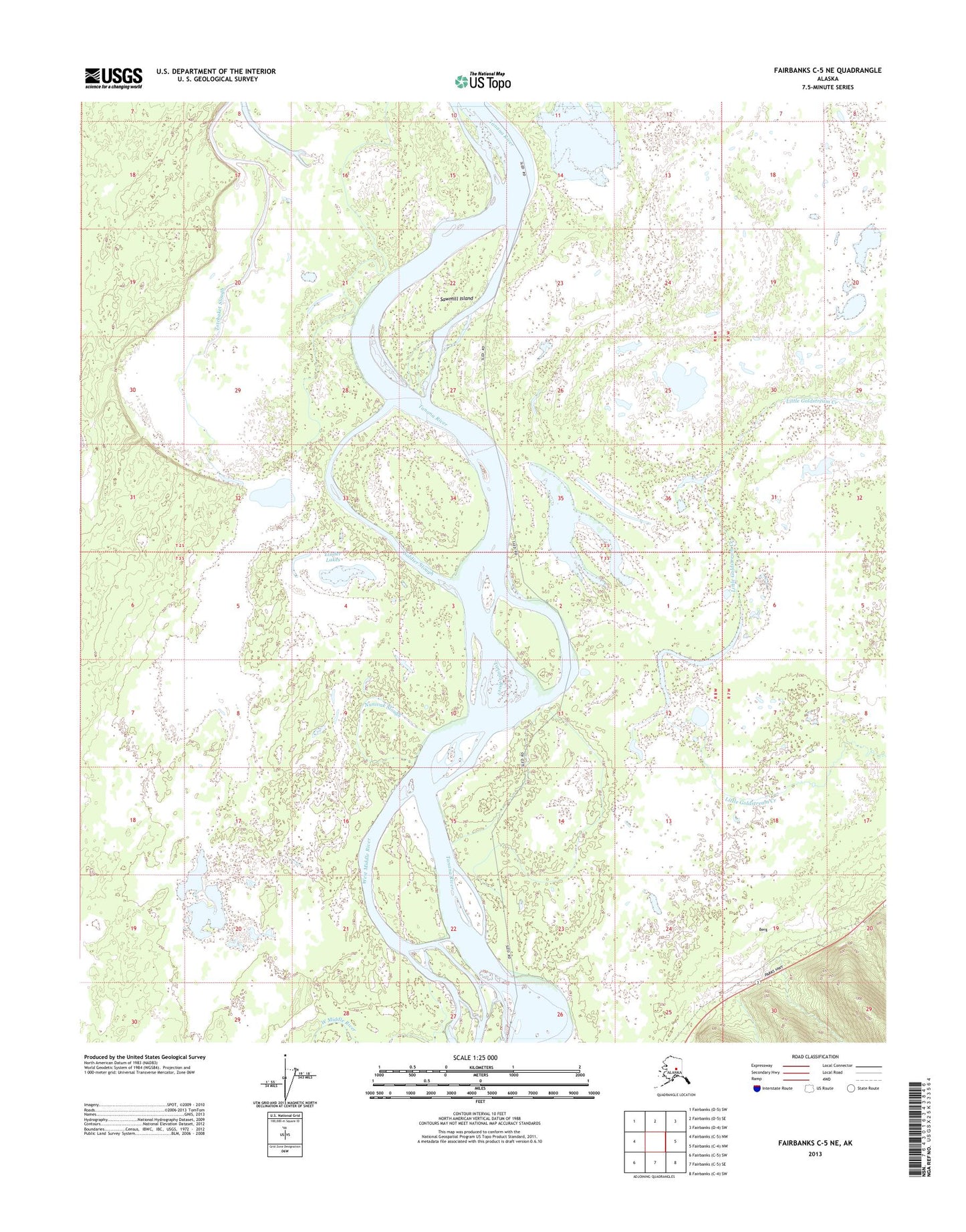 Fairbanks C-5 NE Alaska US Topo Map Image