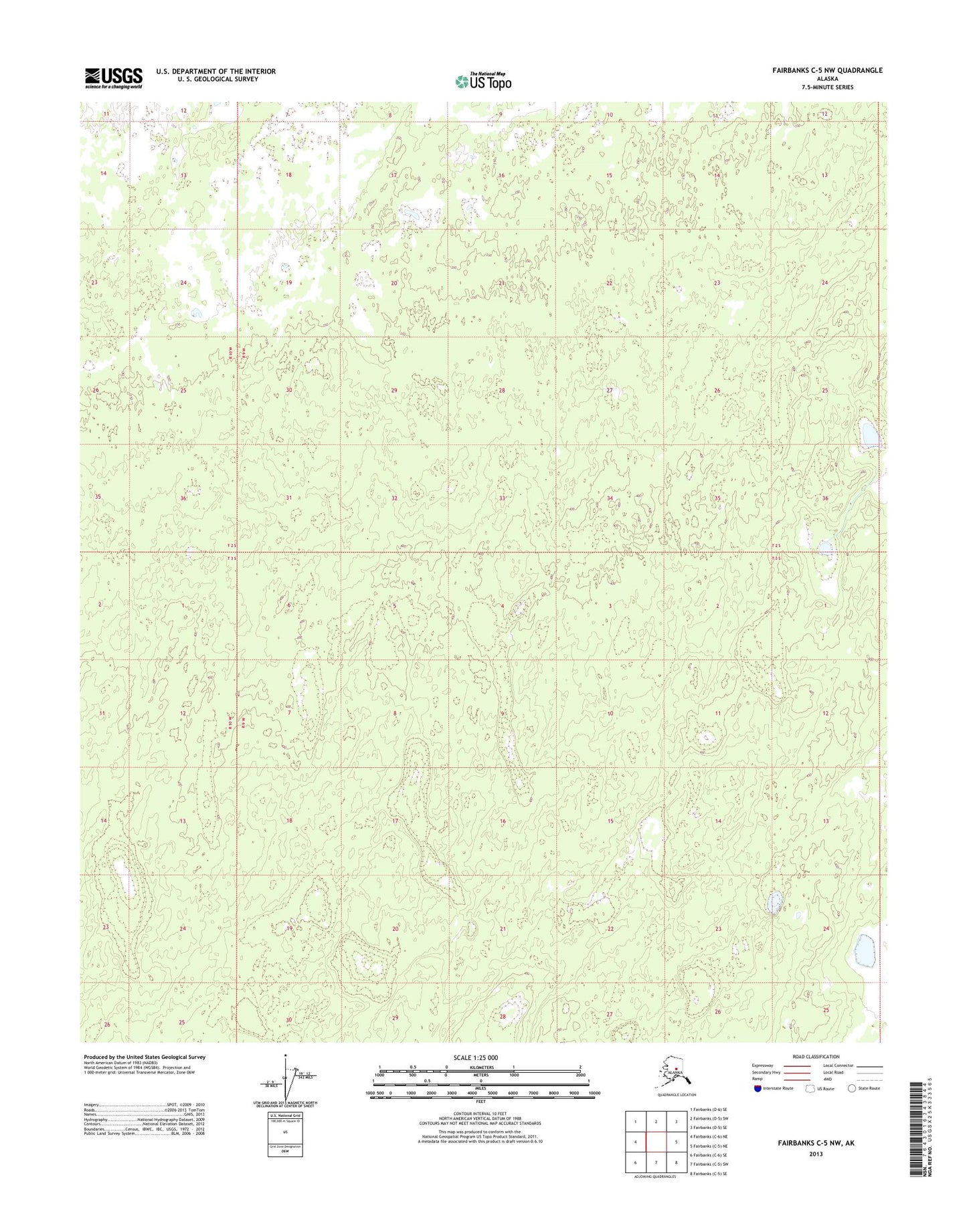 Fairbanks C-5 NW Alaska US Topo Map Image