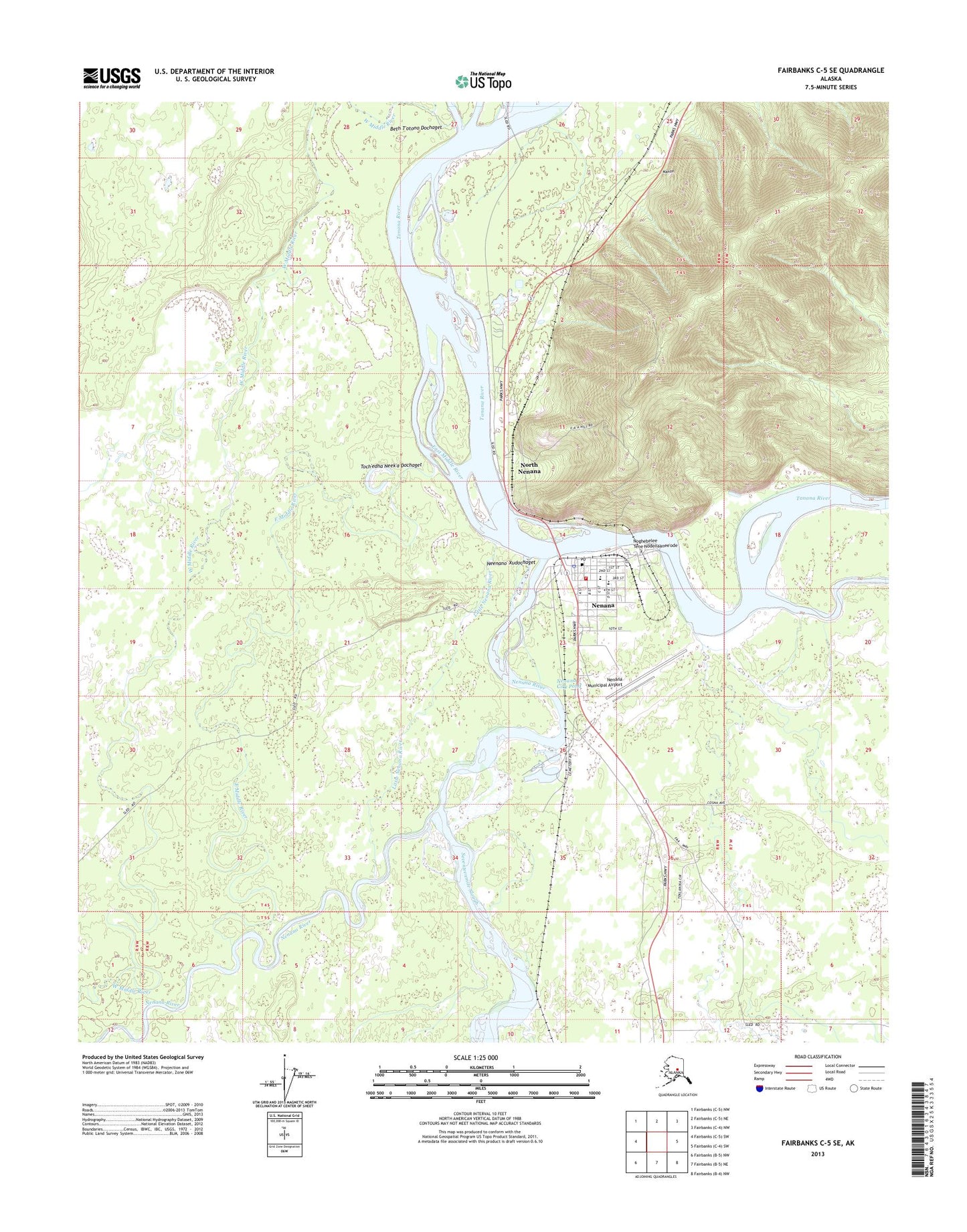 Fairbanks C-5 SE Alaska US Topo Map Image