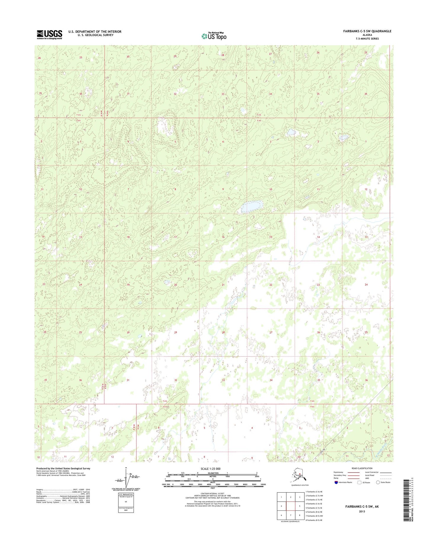 Fairbanks C-5 SW Alaska US Topo Map Image