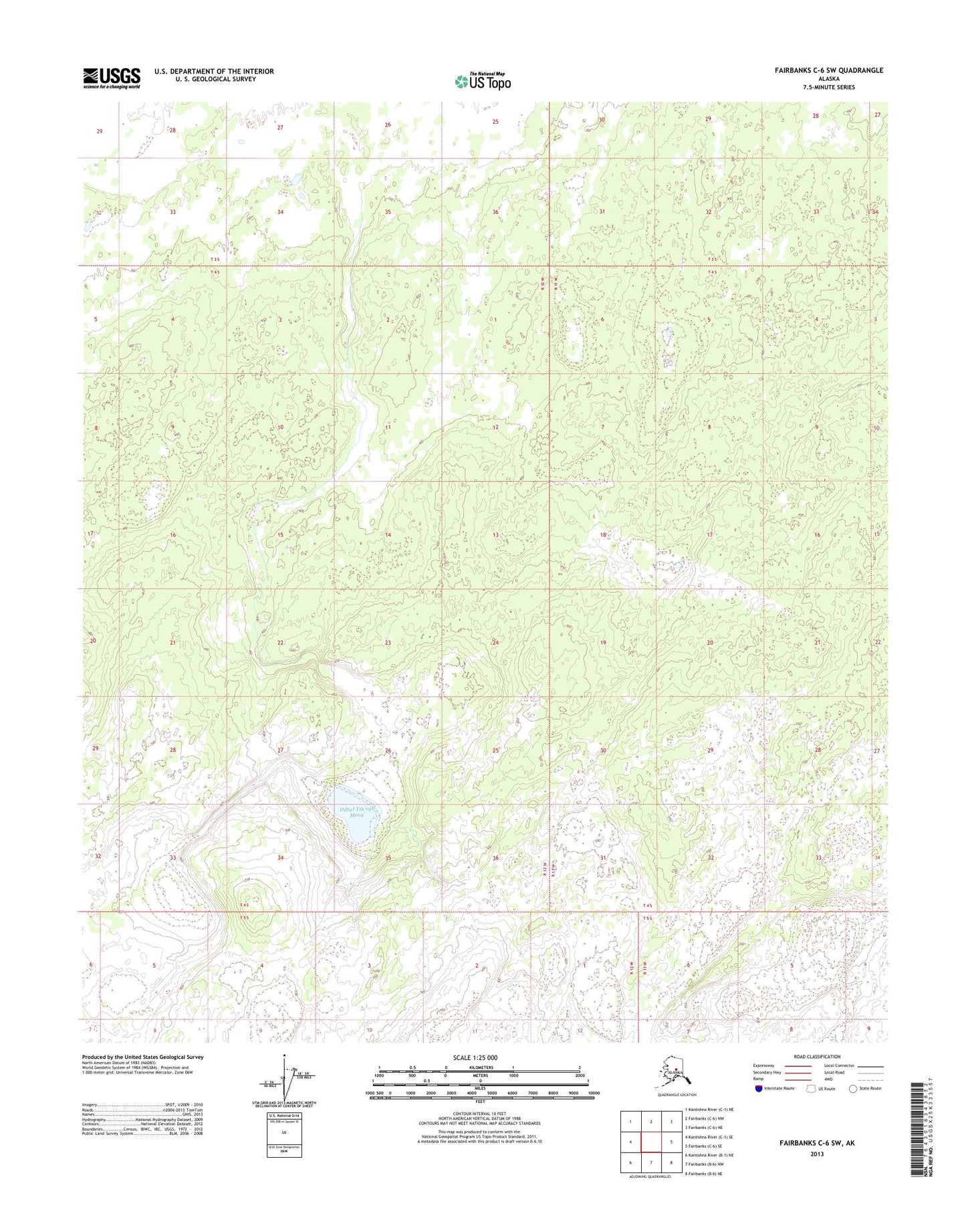 Fairbanks C-6 SW Alaska US Topo Map Image