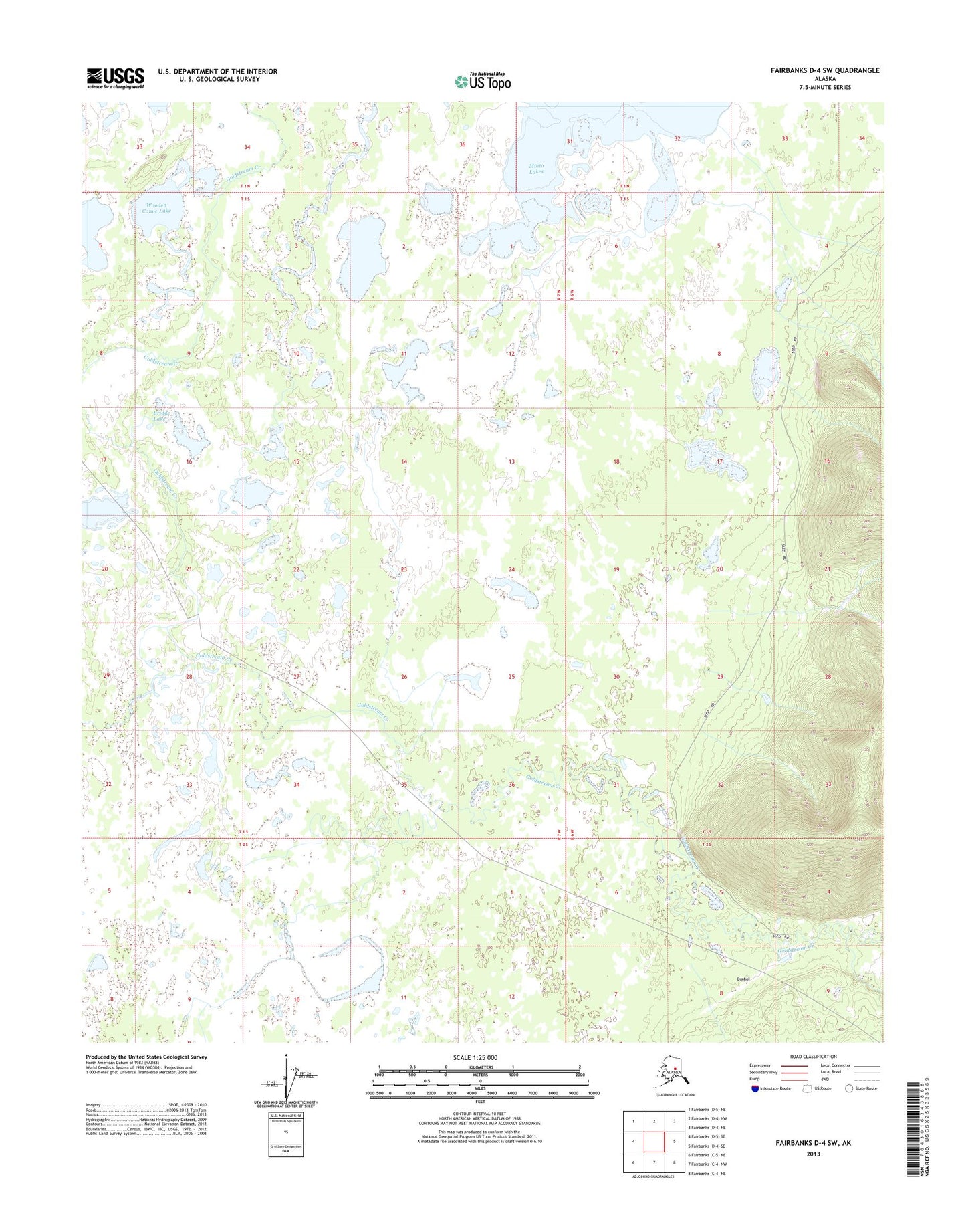 Fairbanks D-4 SW Alaska US Topo Map Image