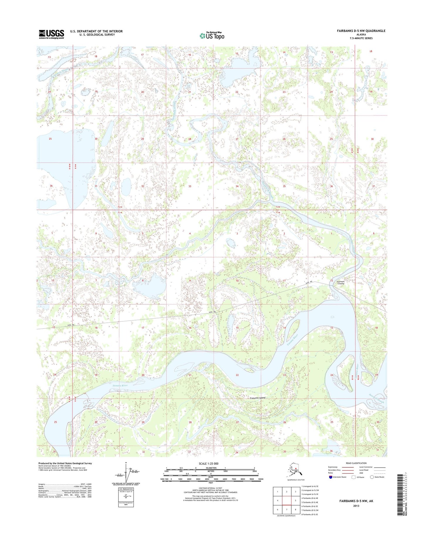 Fairbanks D-5 NW Alaska US Topo Map Image