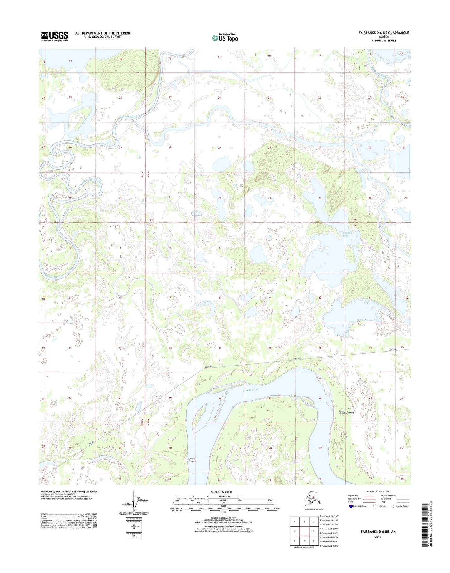Fairbanks D-6 NE Alaska US Topo Map Image