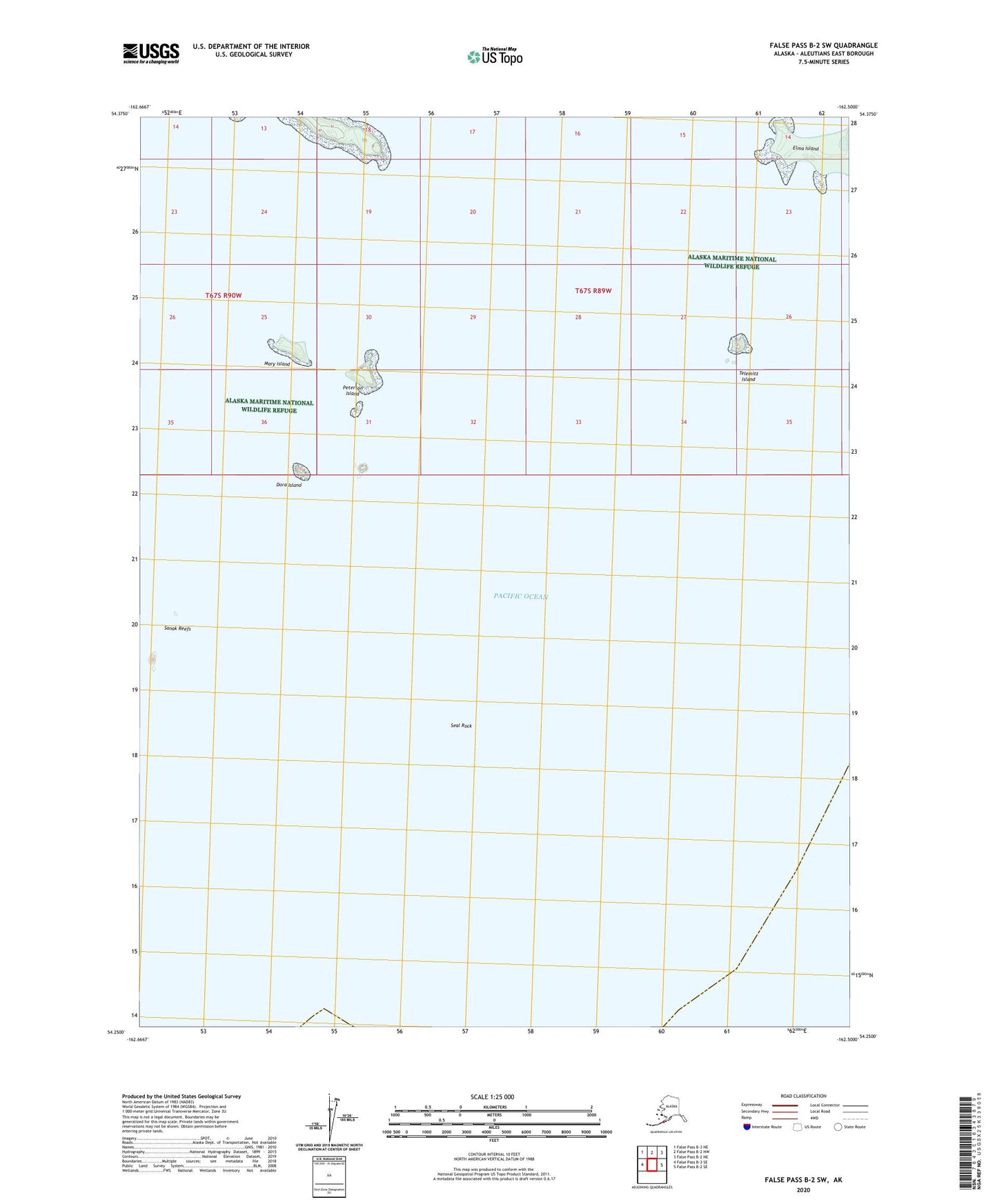 False Pass B-2 SW Alaska US Topo Map Image