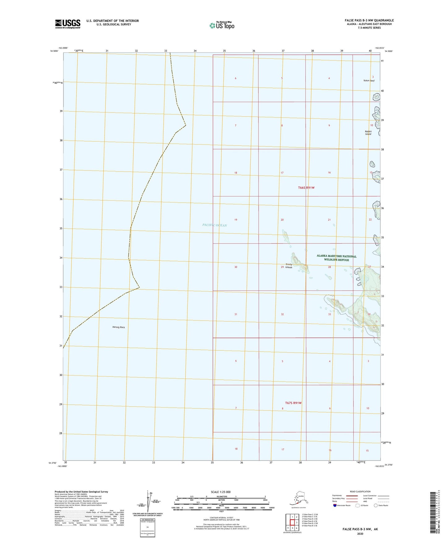 False Pass B-3 NW Alaska US Topo Map Image