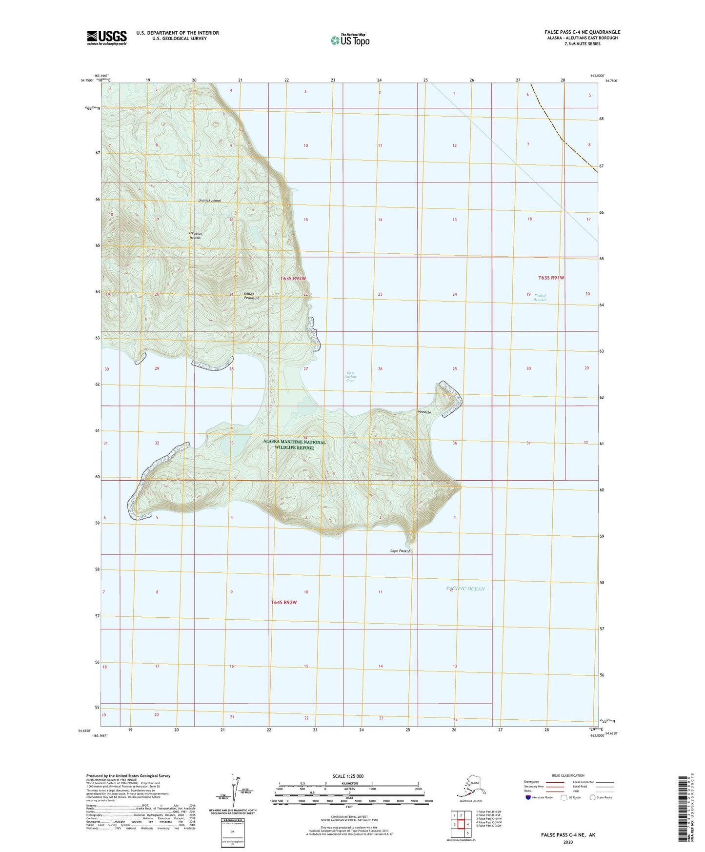 False Pass C-4 NE Alaska US Topo Map Image
