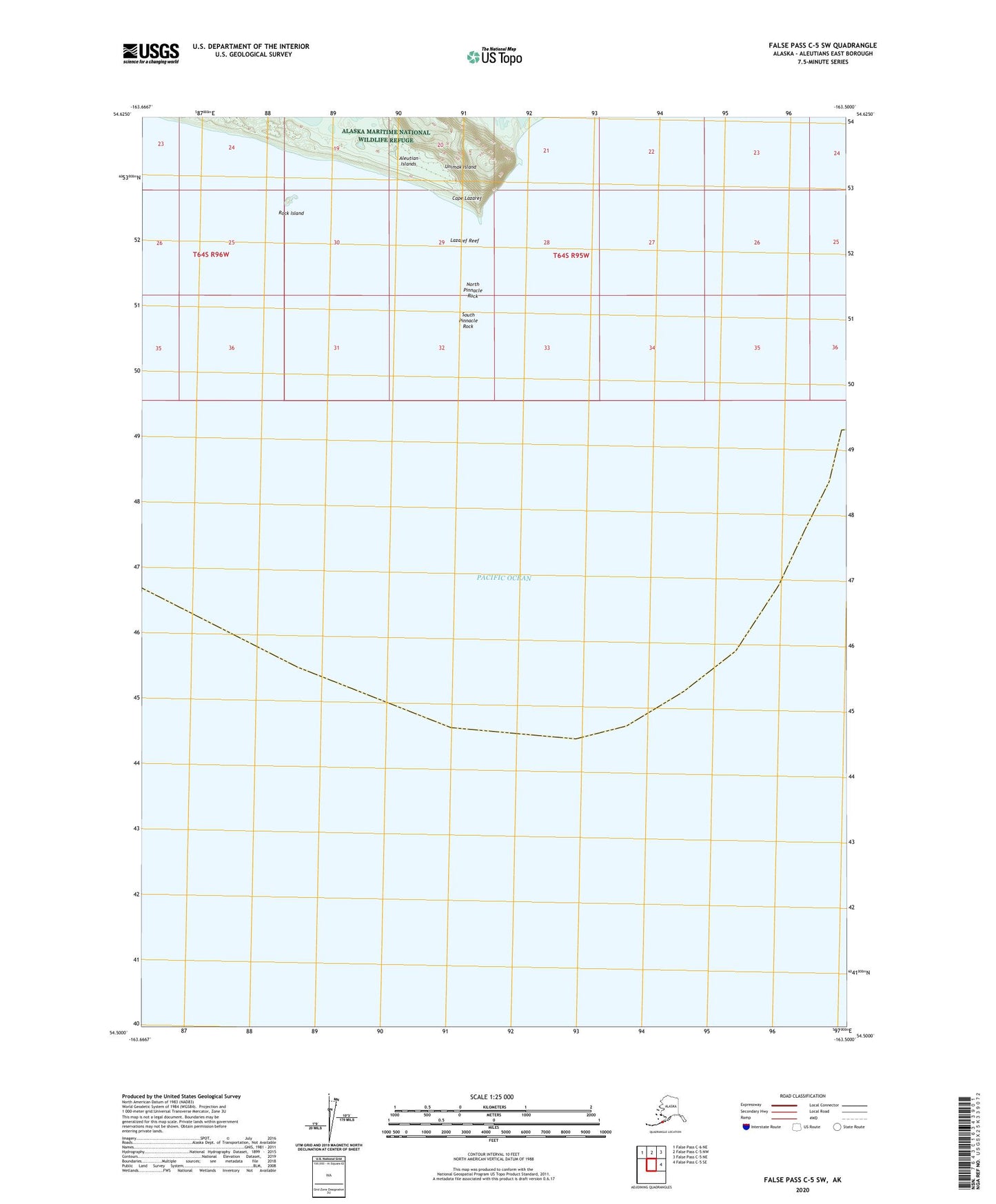 False Pass C-5 SW Alaska US Topo Map Image