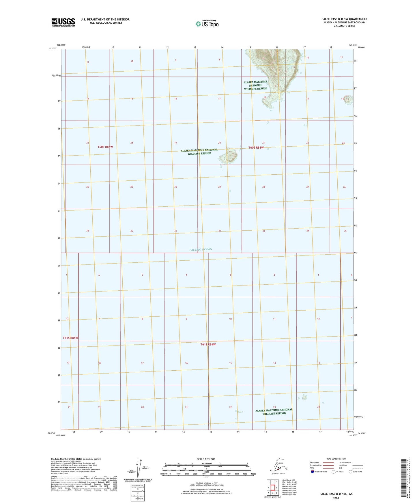 False Pass D-0 NW Alaska US Topo Map Image