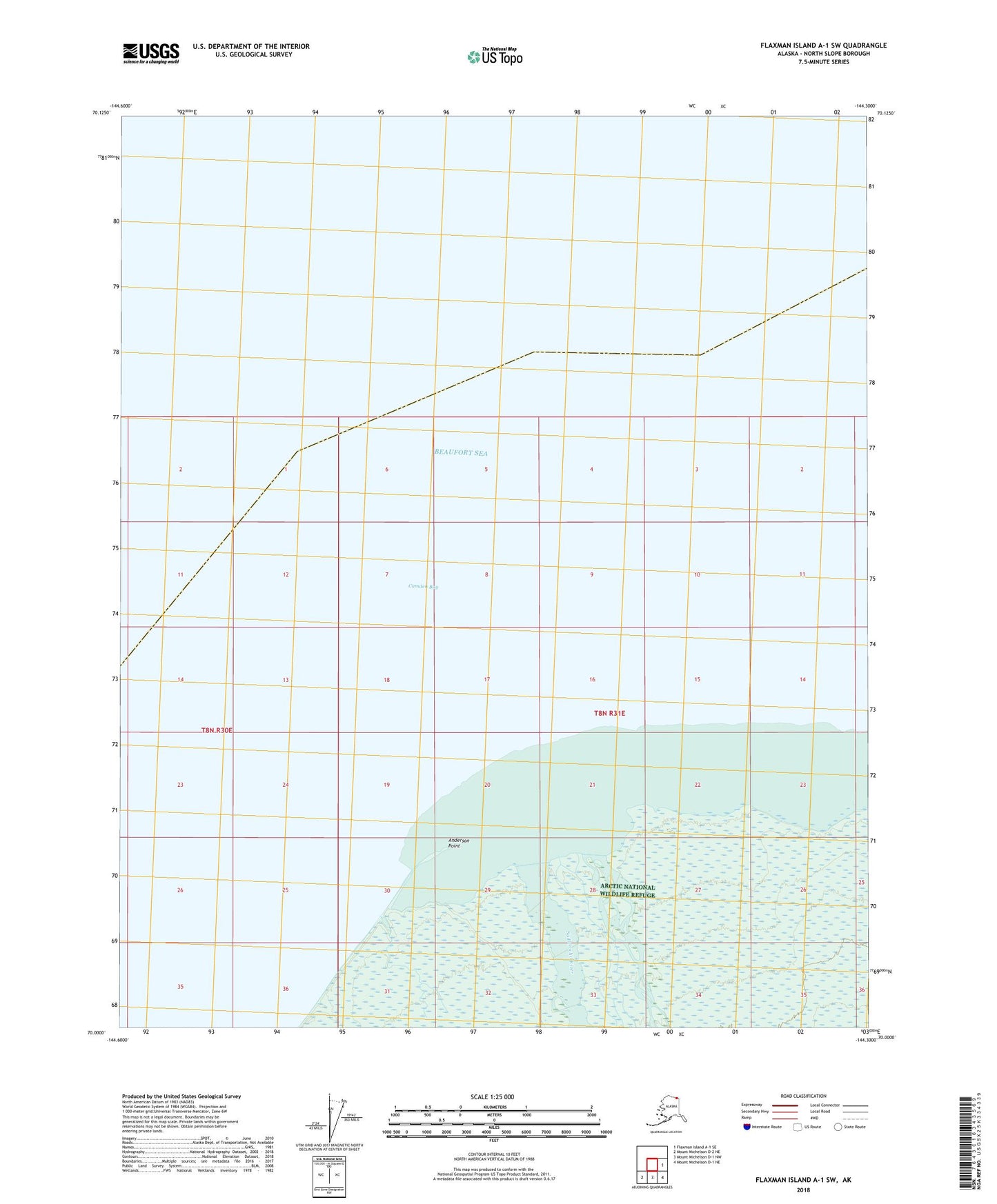 Flaxman Island A-1 SW Alaska US Topo Map Image