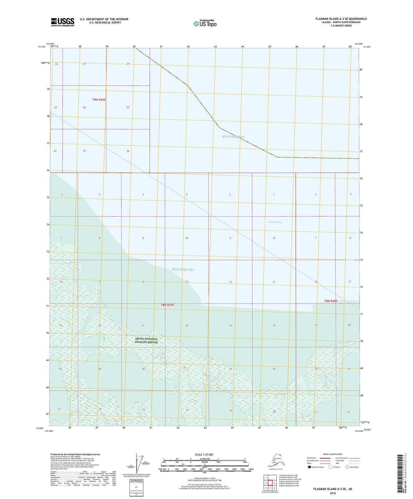 Flaxman Island A-3 SE Alaska US Topo Map Image
