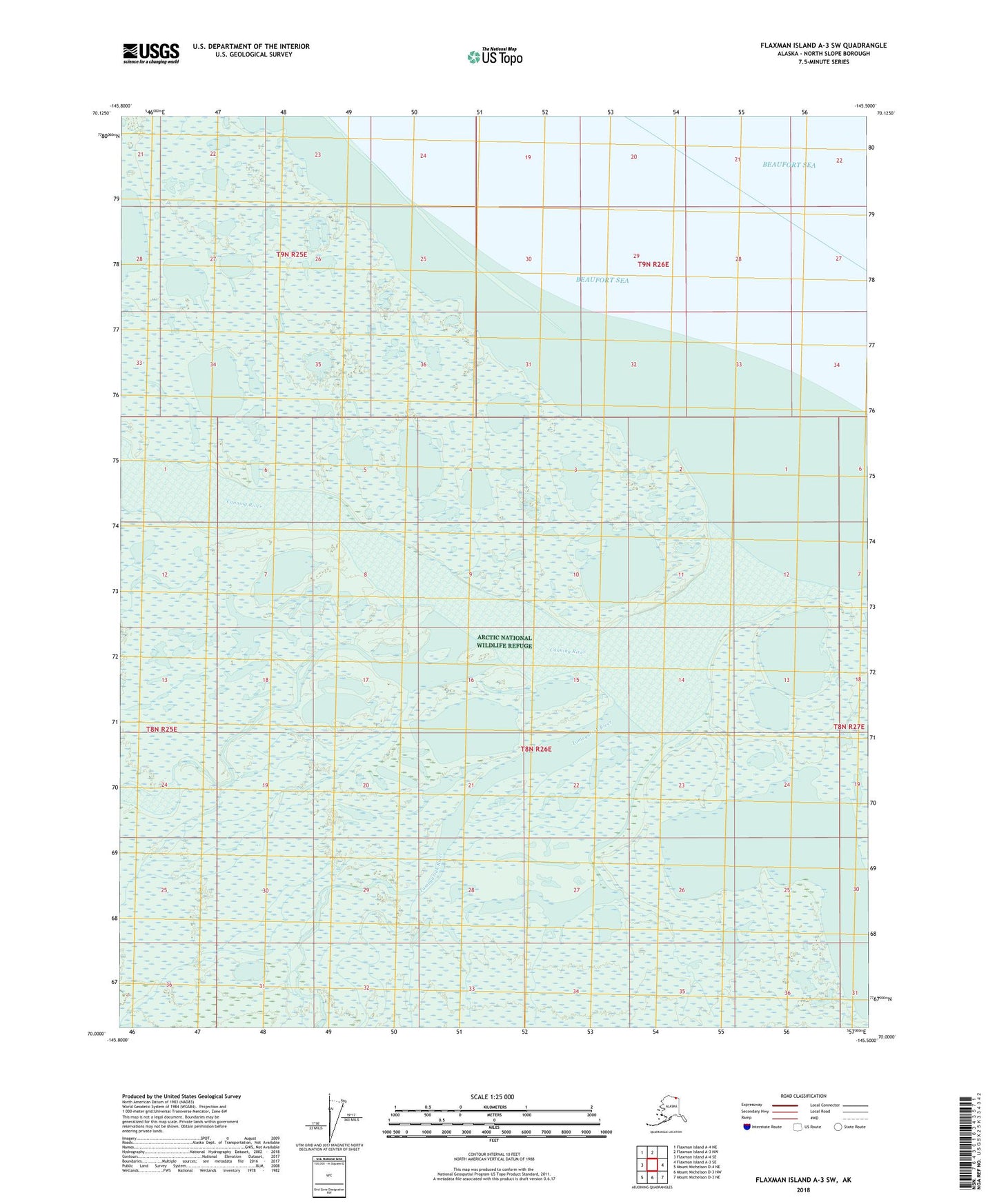 Flaxman Island A-3 SW Alaska US Topo Map Image