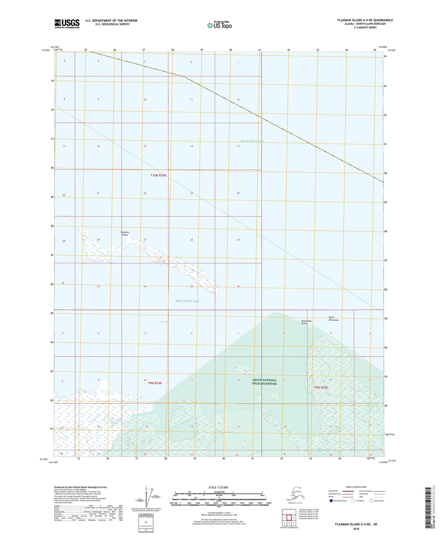 Flaxman Island A-4 NE Alaska US Topo Map Image