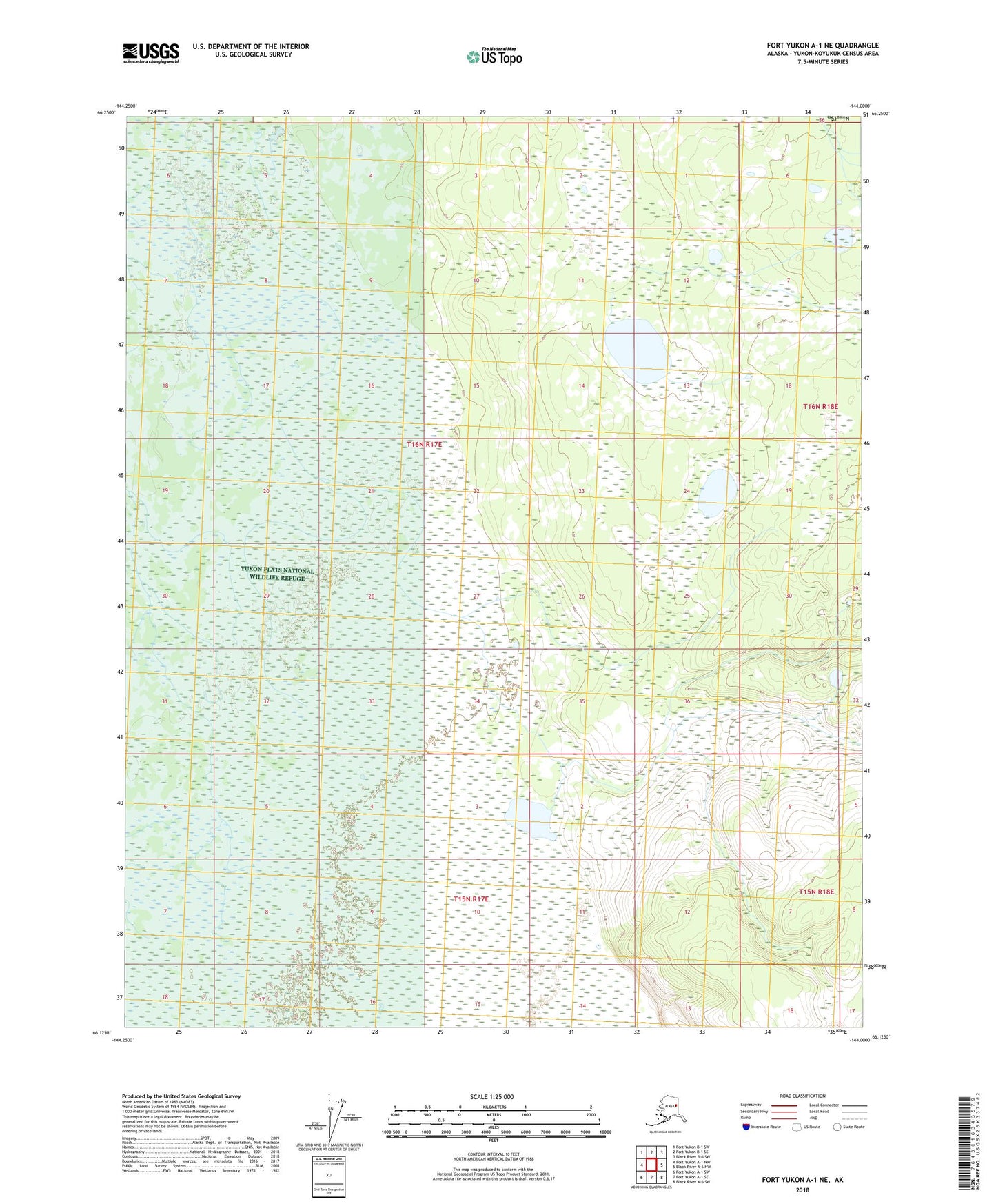 Fort Yukon A-1 NE Alaska US Topo Map Image