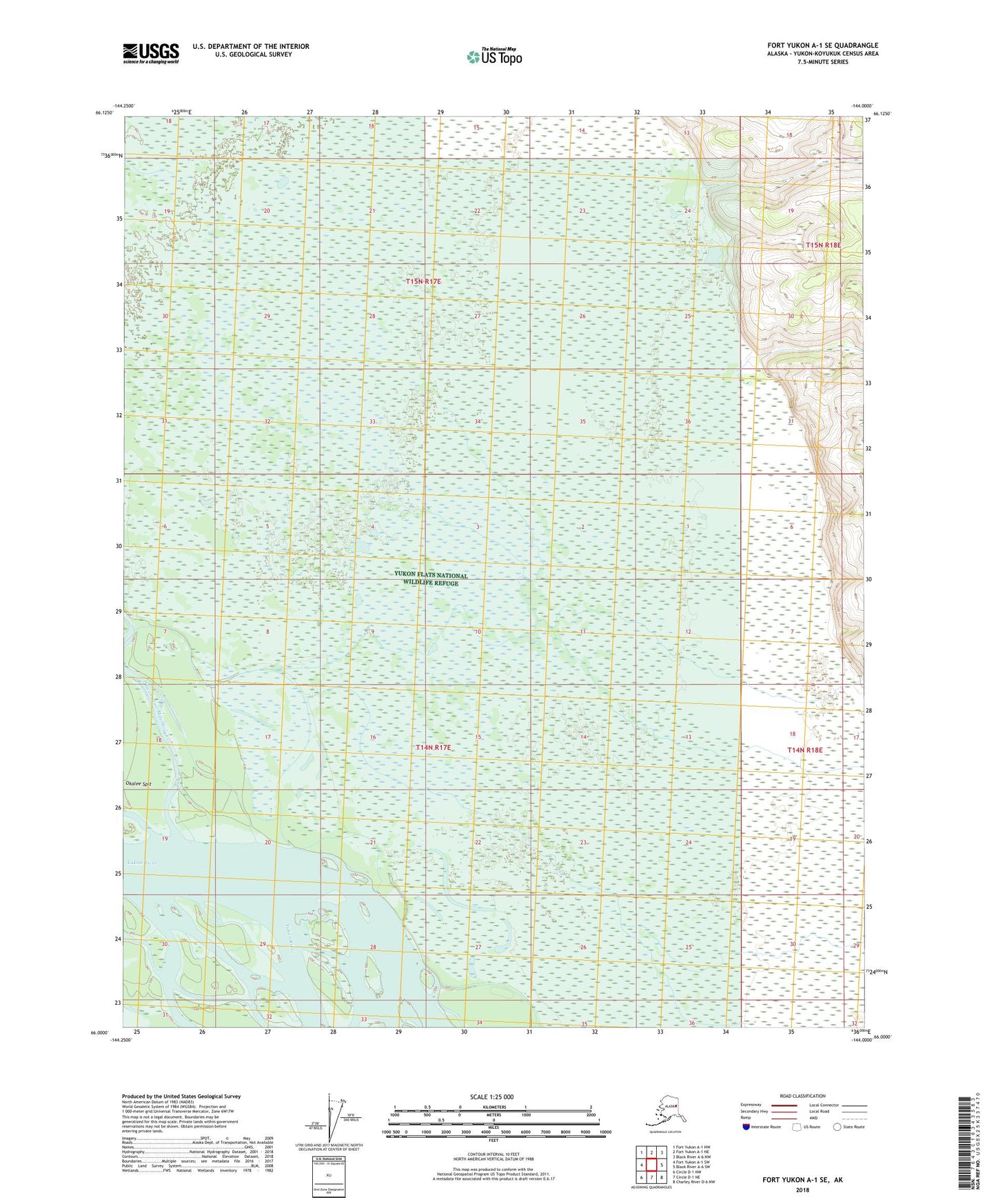 Fort Yukon A-1 SE Alaska US Topo Map Image