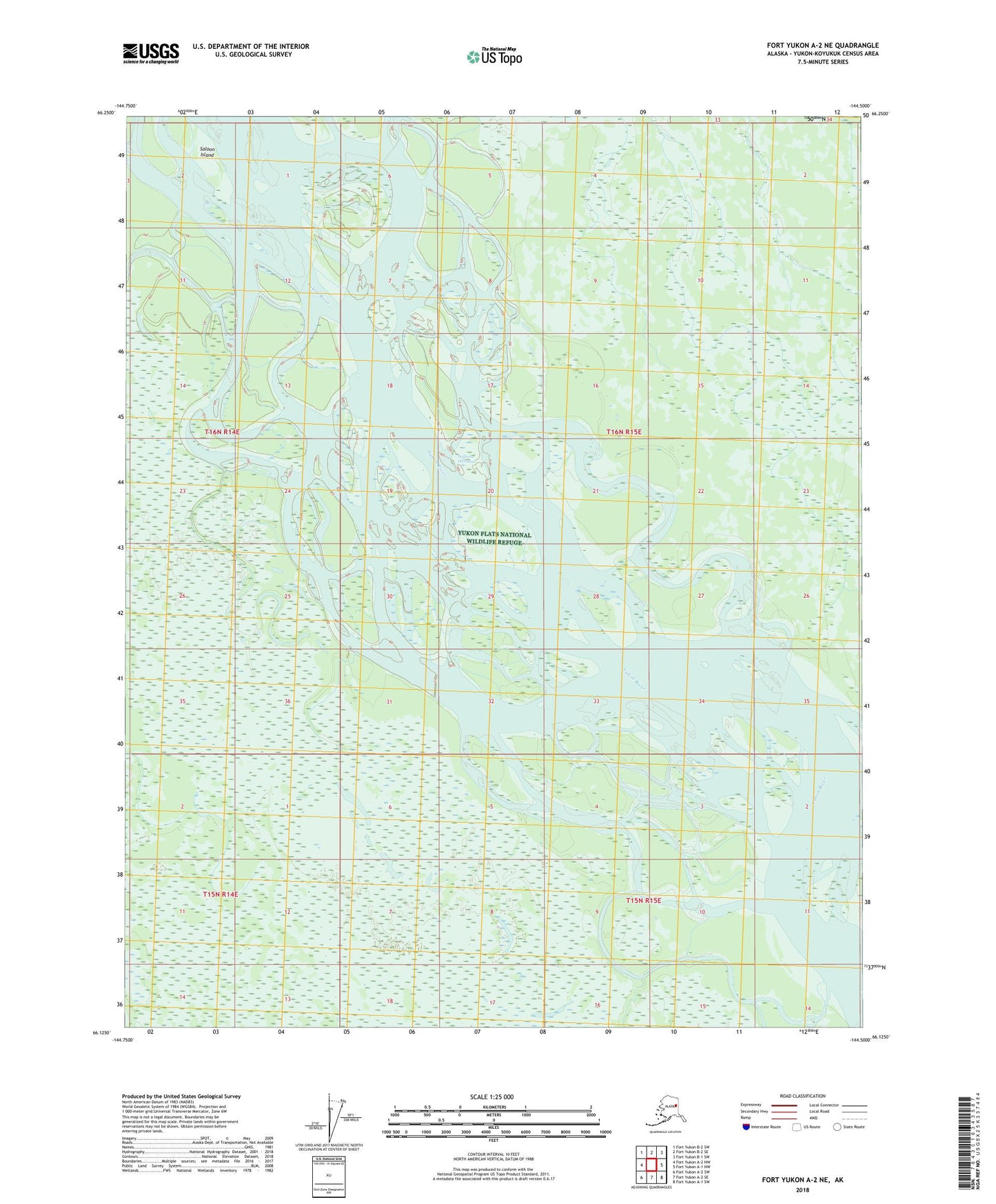Fort Yukon A-2 NE Alaska US Topo Map Image