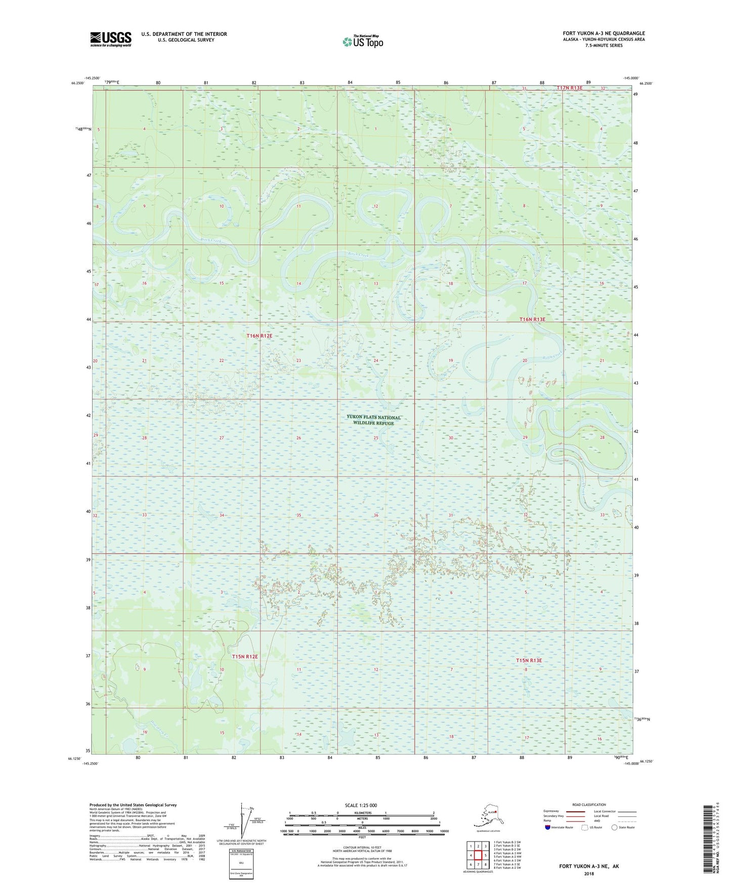 Fort Yukon A-3 NE Alaska US Topo Map Image