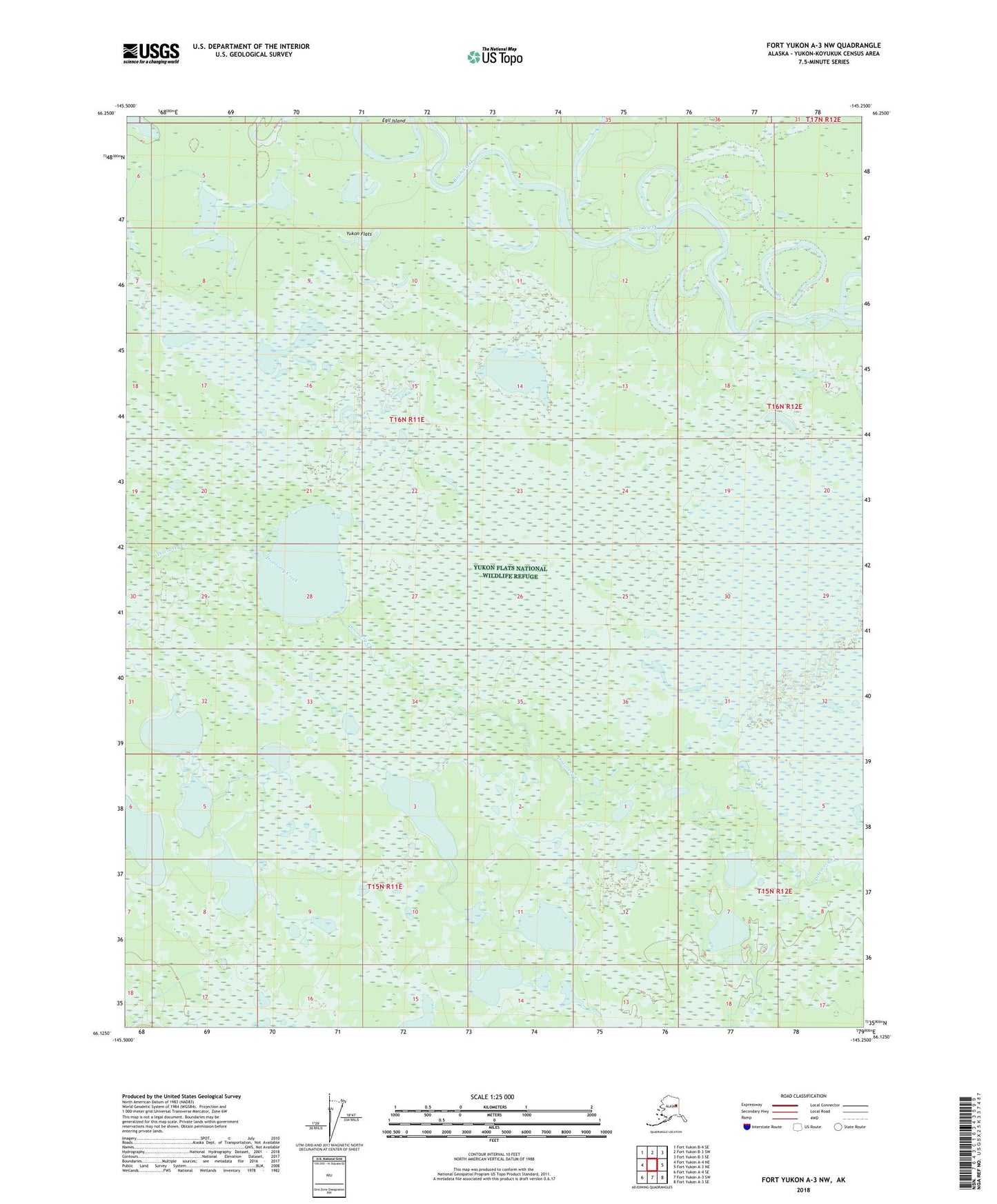 Fort Yukon A-3 NW Alaska US Topo Map Image