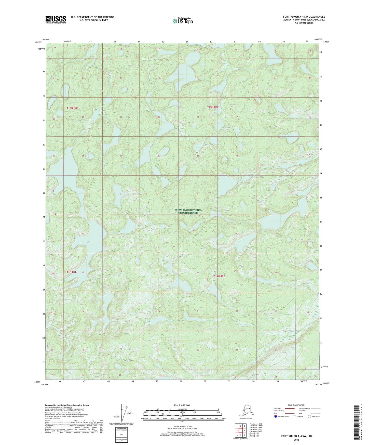 Fort Yukon A-4 SW Alaska US Topo Map Image