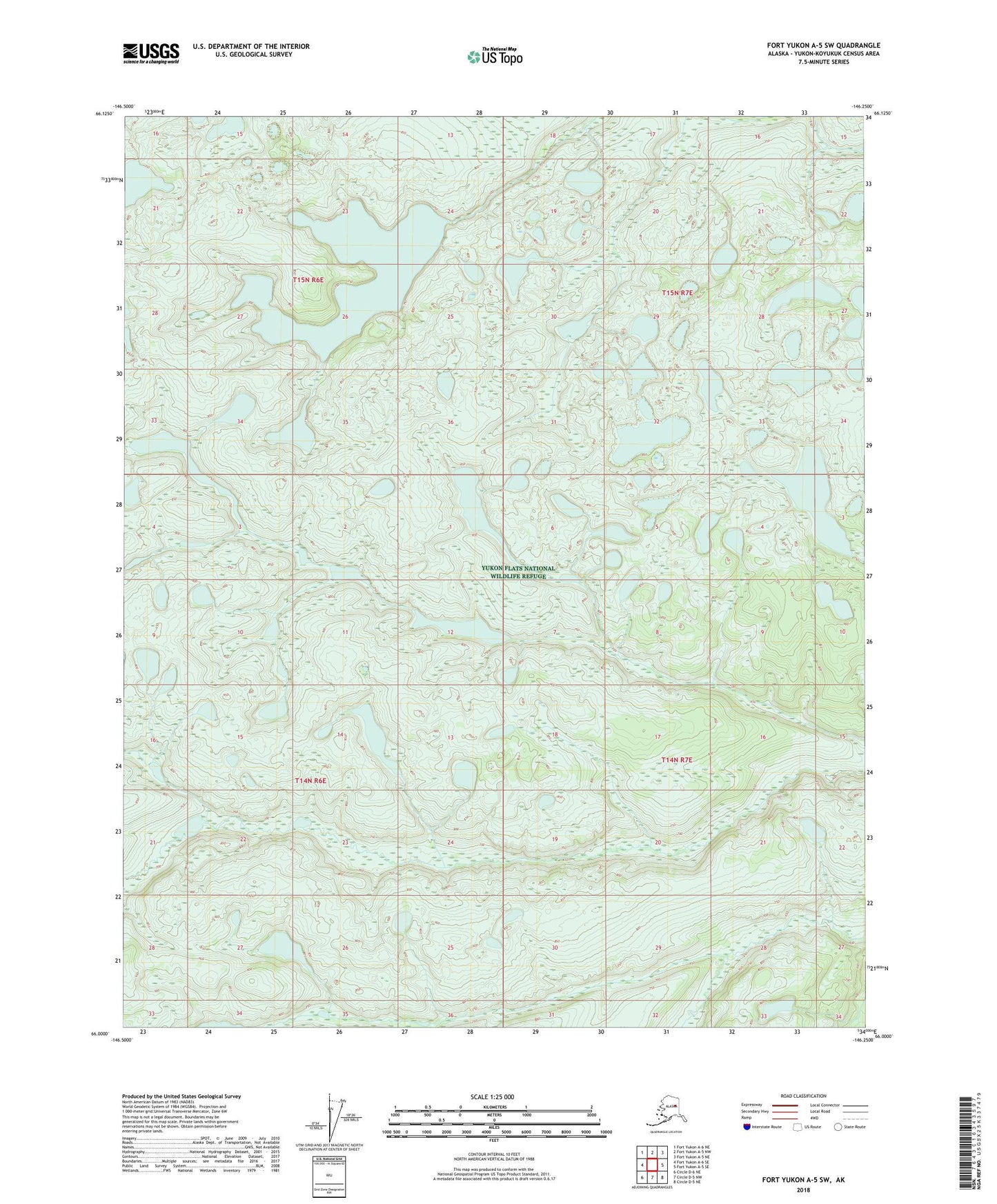 Fort Yukon A-5 SW Alaska US Topo Map Image