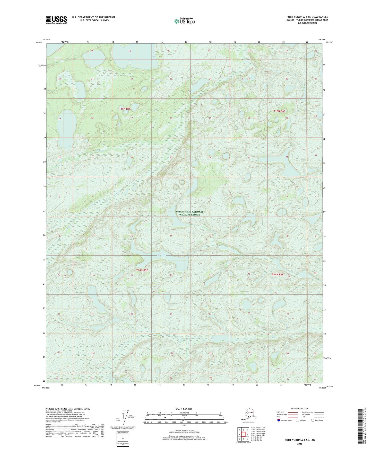 Fort Yukon A-6 SE Alaska US Topo Map Image