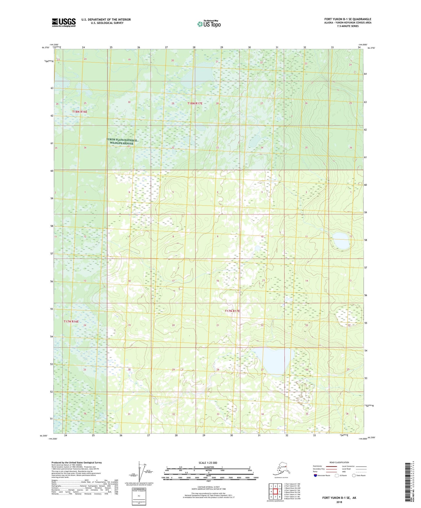Fort Yukon B-1 SE Alaska US Topo Map Image