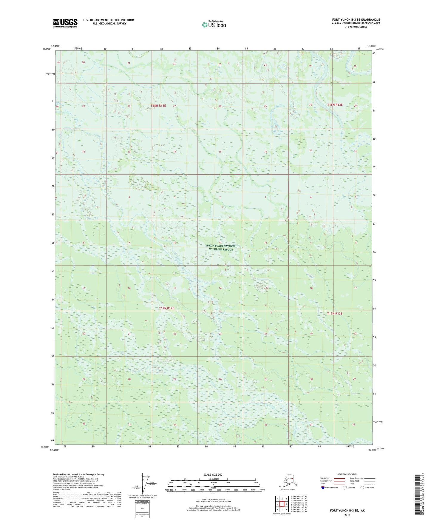 Fort Yukon B-3 SE Alaska US Topo Map Image