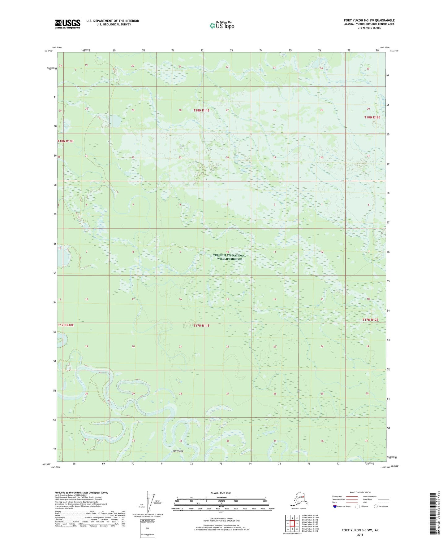 Fort Yukon B-3 SW Alaska US Topo Map Image