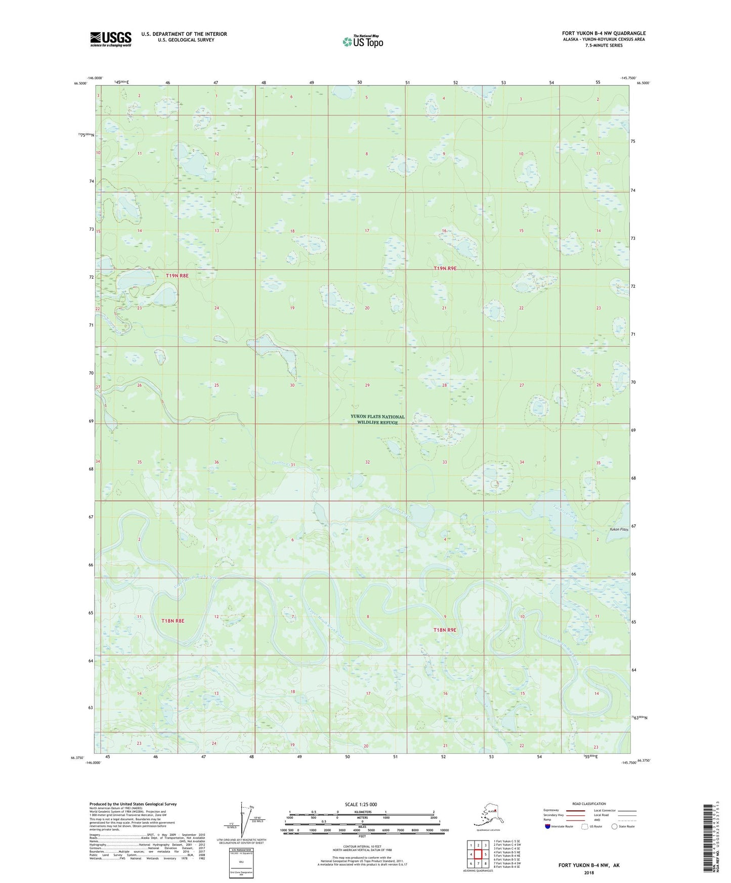 Fort Yukon B-4 NW Alaska US Topo Map Image