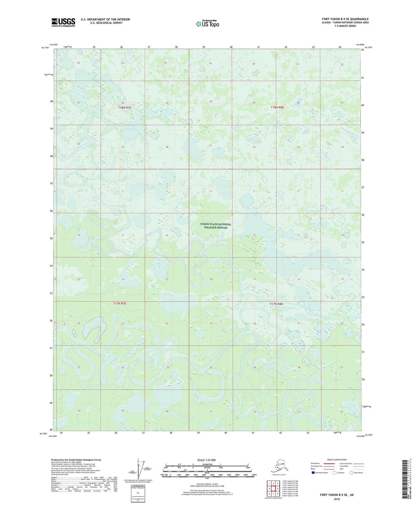 Fort Yukon B-5 SE Alaska US Topo Map Image