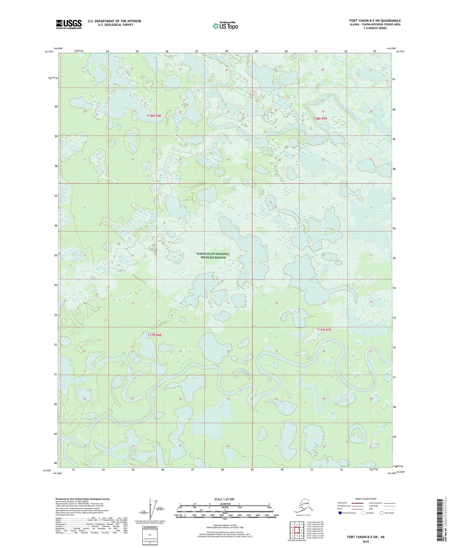 Fort Yukon B-5 SW Alaska US Topo Map Image
