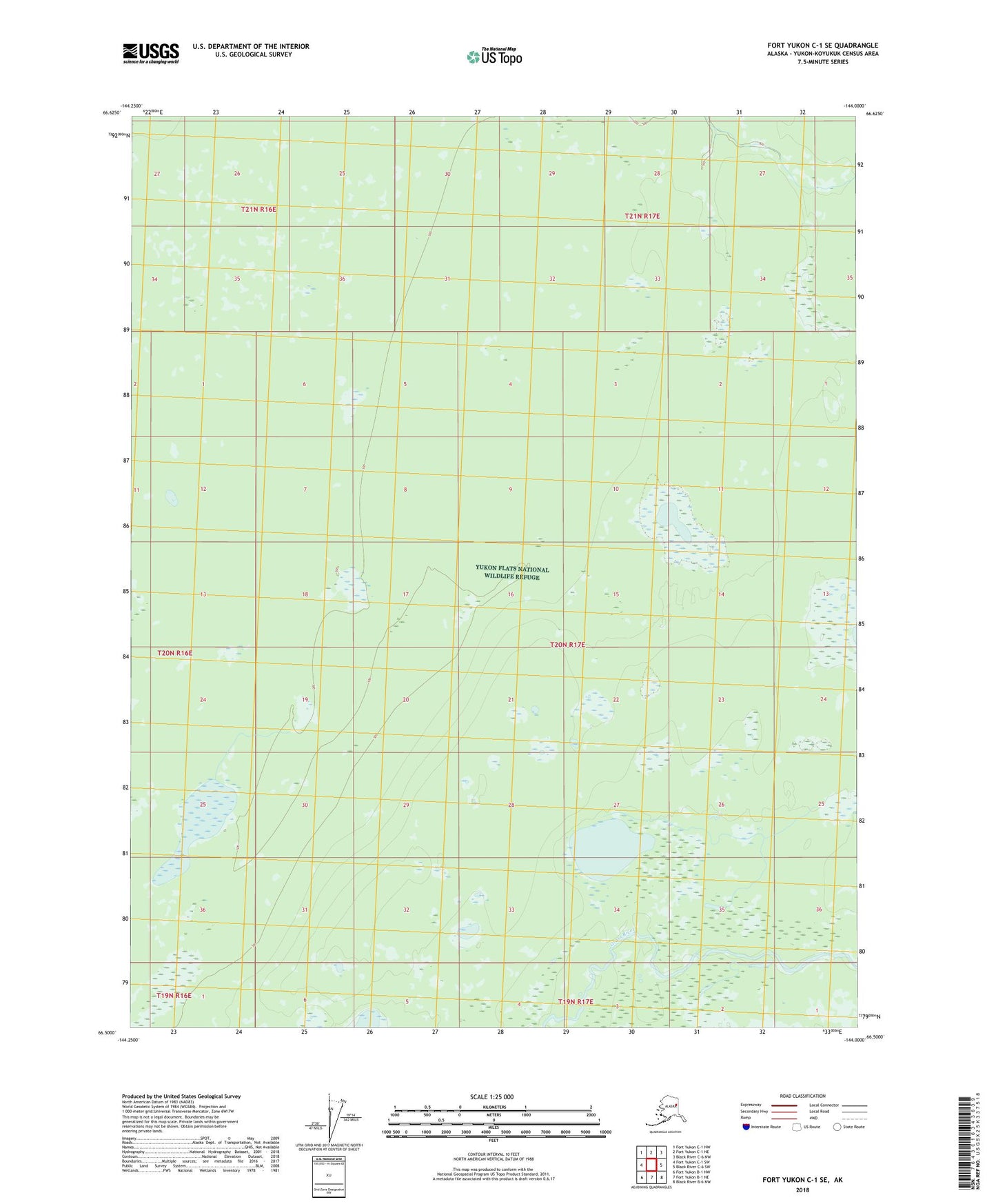 Fort Yukon C-1 SE Alaska US Topo Map Image