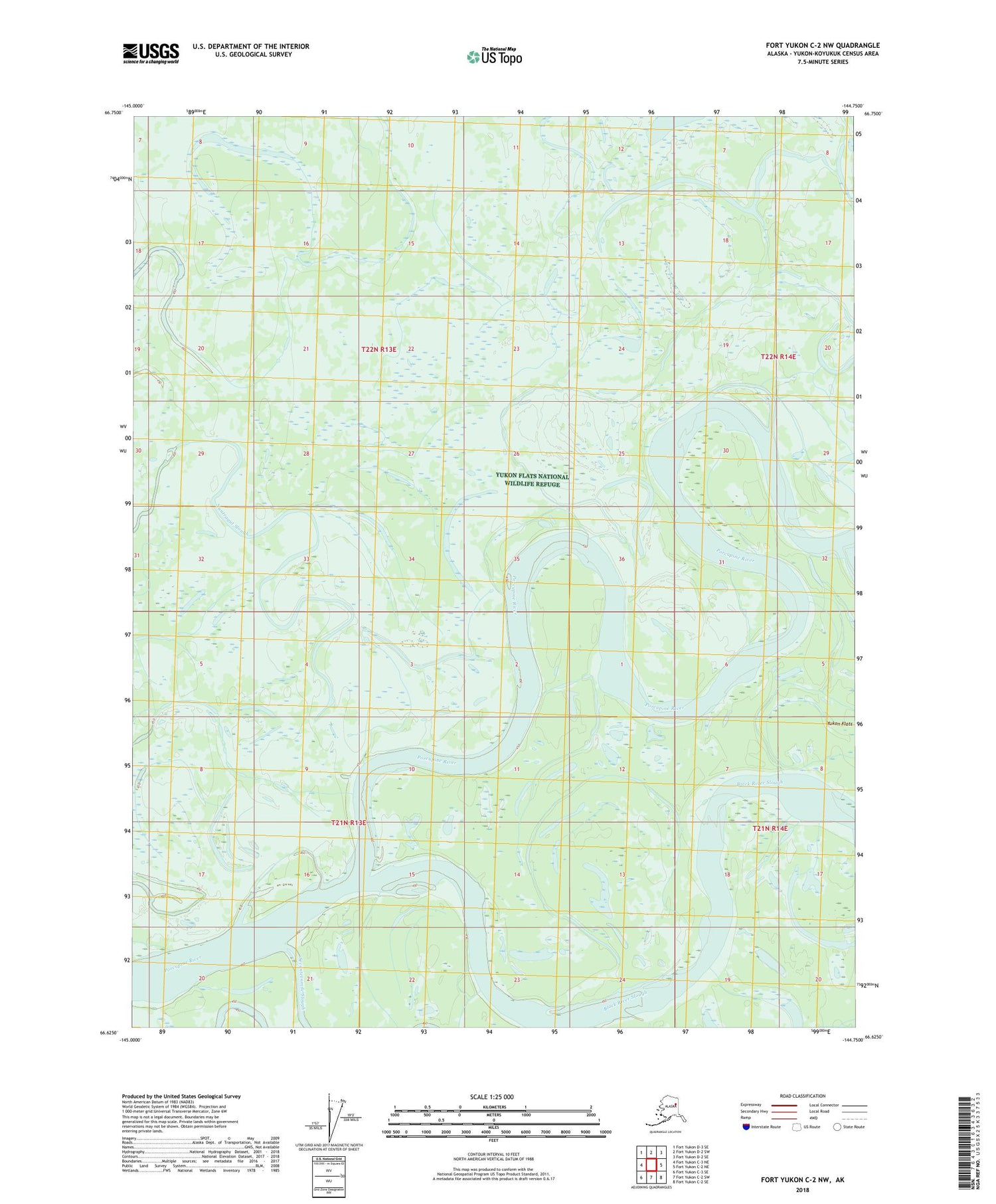 Fort Yukon C-2 NW Alaska US Topo Map Image