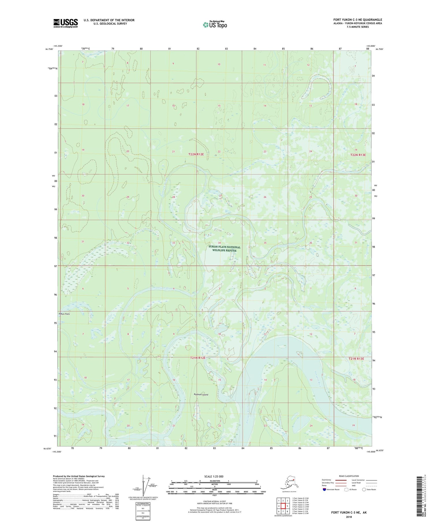 Fort Yukon C-3 NE Alaska US Topo Map Image