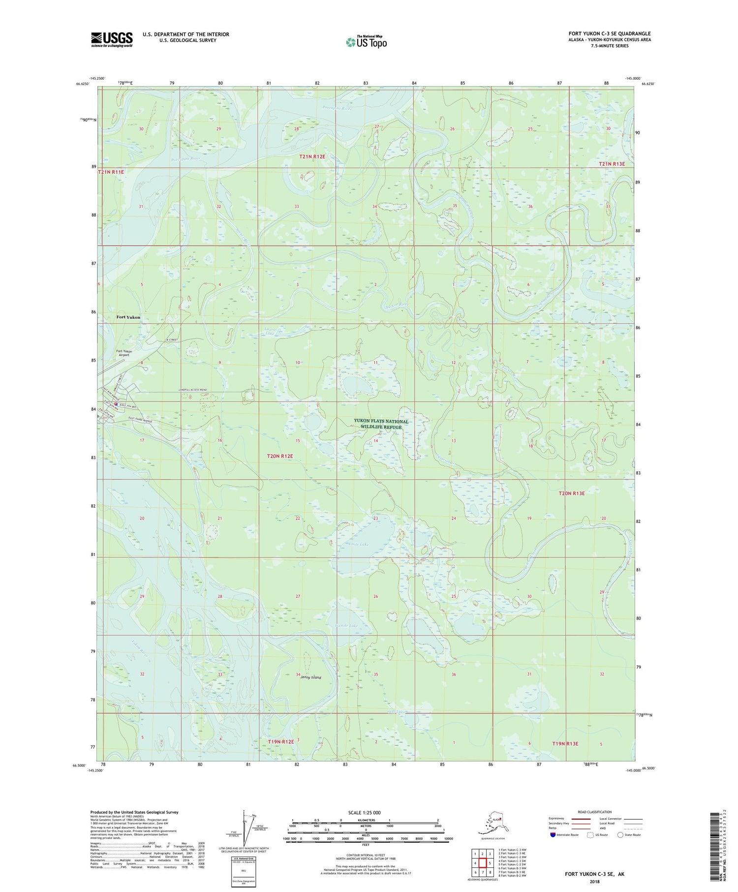 Fort Yukon C-3 SE Alaska US Topo Map Image