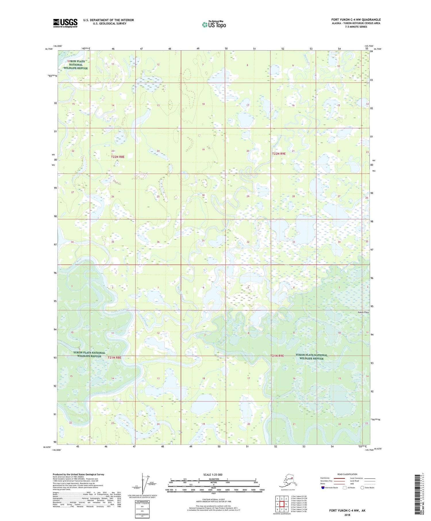 Fort Yukon C-4 NW Alaska US Topo Map Image