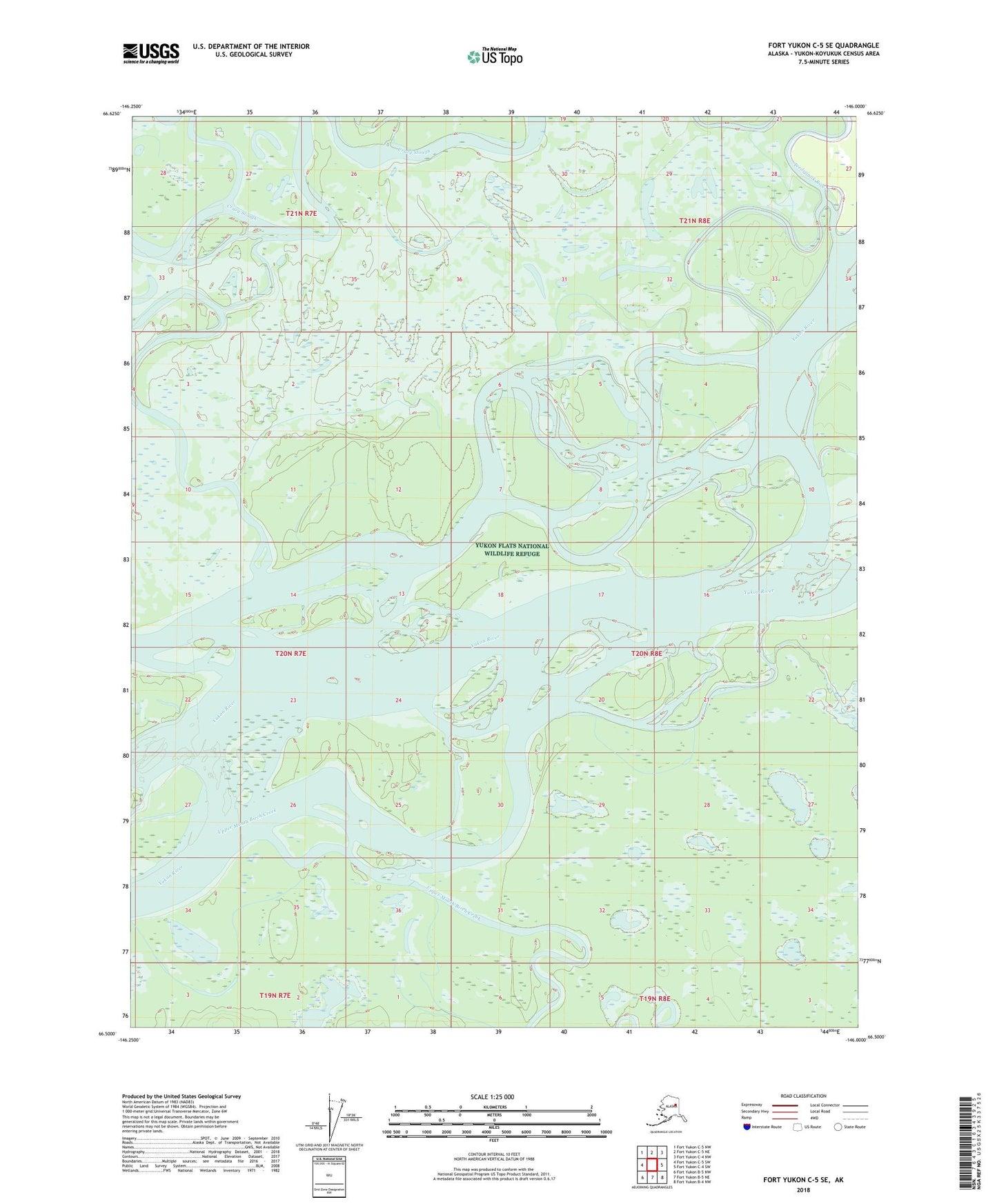 Fort Yukon C-5 SE Alaska US Topo Map Image