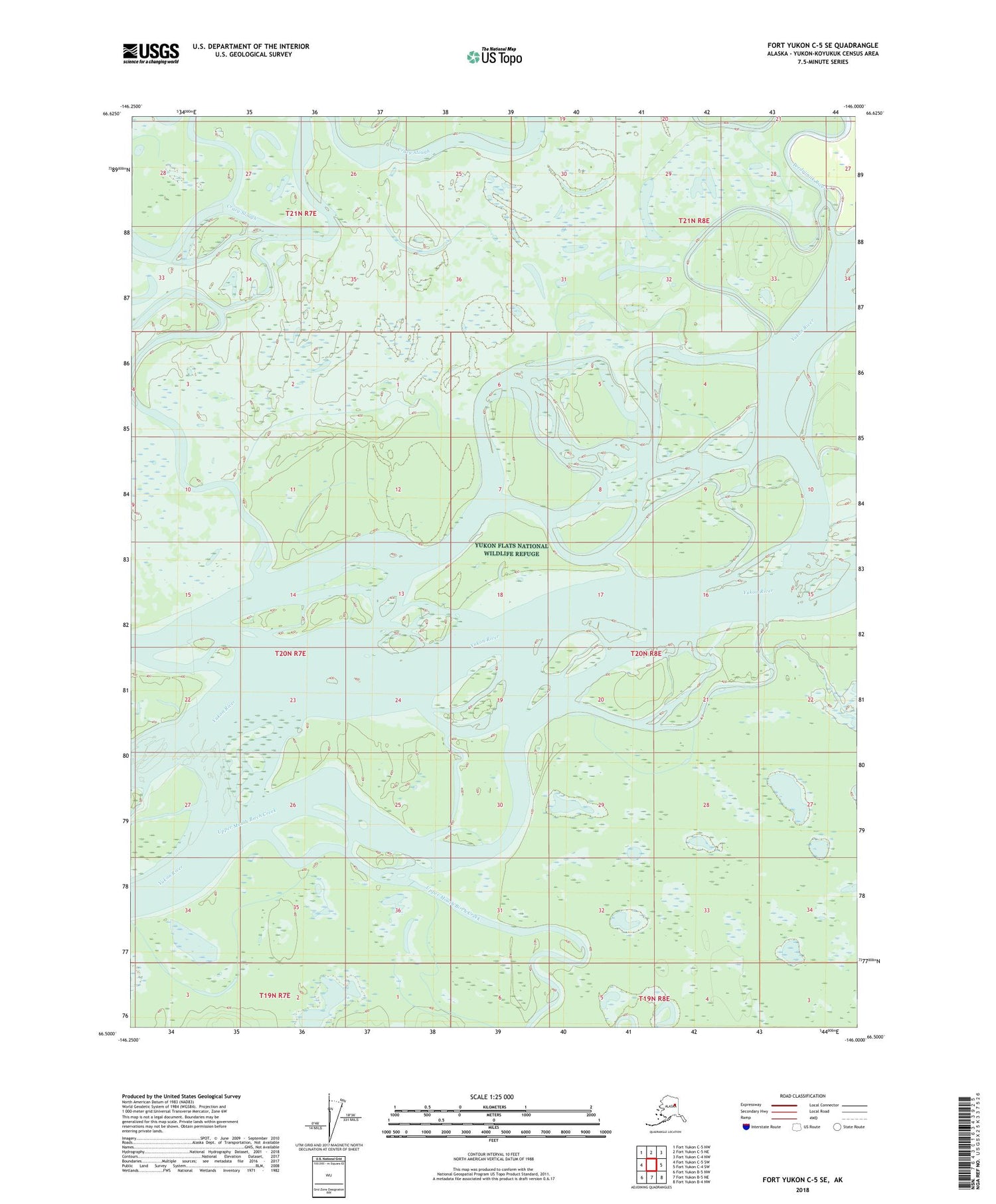Fort Yukon C-5 SE Alaska US Topo Map Image