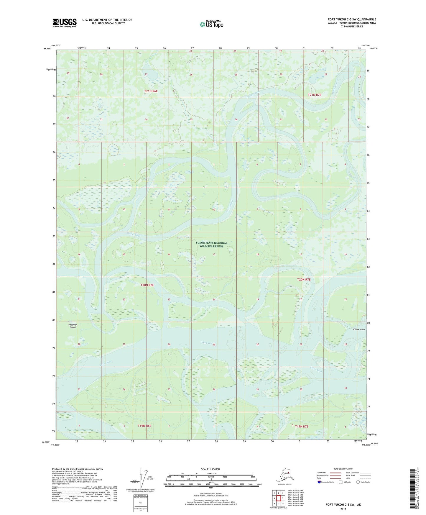 Fort Yukon C-5 SW Alaska US Topo Map Image
