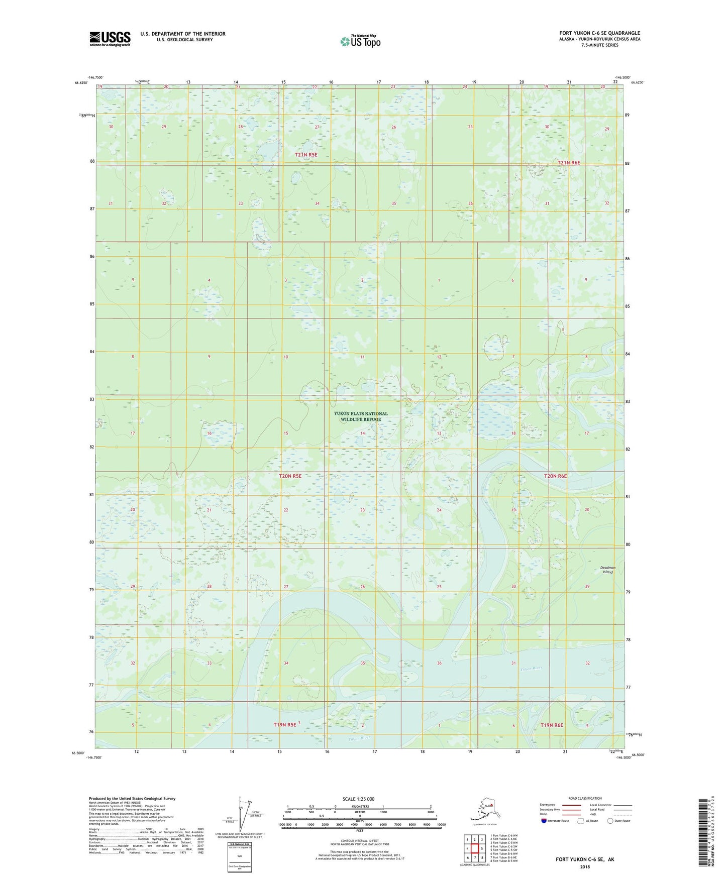 Fort Yukon C-6 SE Alaska US Topo Map Image